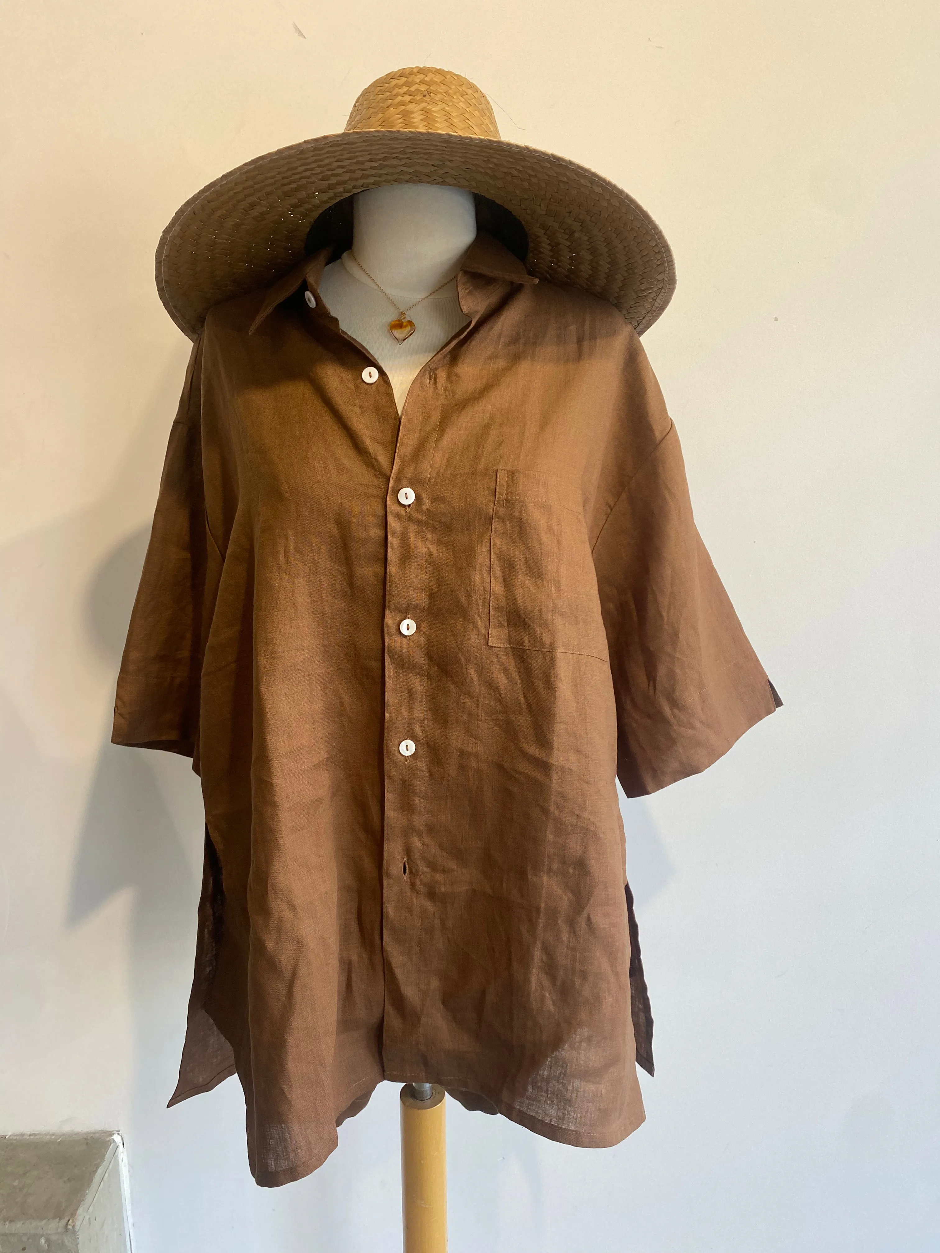 Here. - Linen Boyfriend Shirt