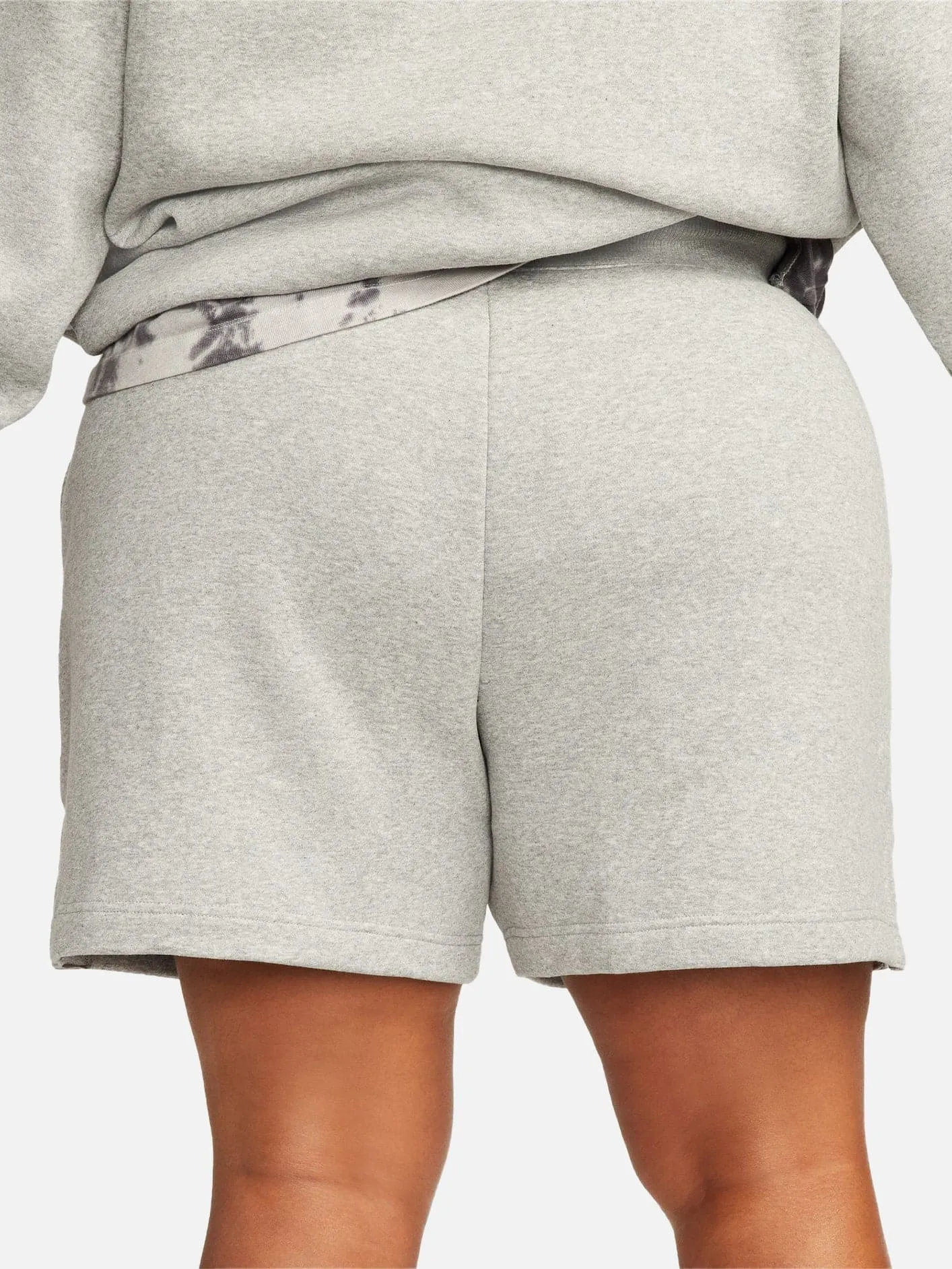 High-Waisted Loose-Fit Plus Size Shorts - Grey