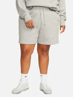 High-Waisted Loose-Fit Plus Size Shorts - Grey