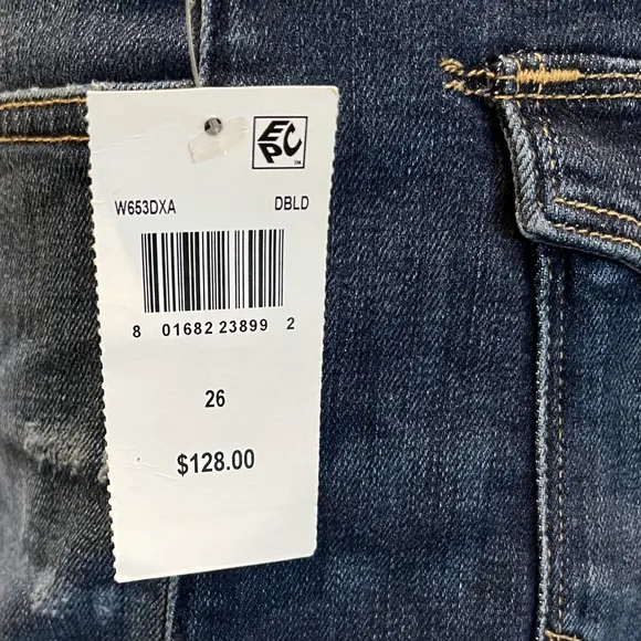 Hudson Croxley Mid Thigh Blue Denim Rolled Cuff Short  Size 26. NWT
