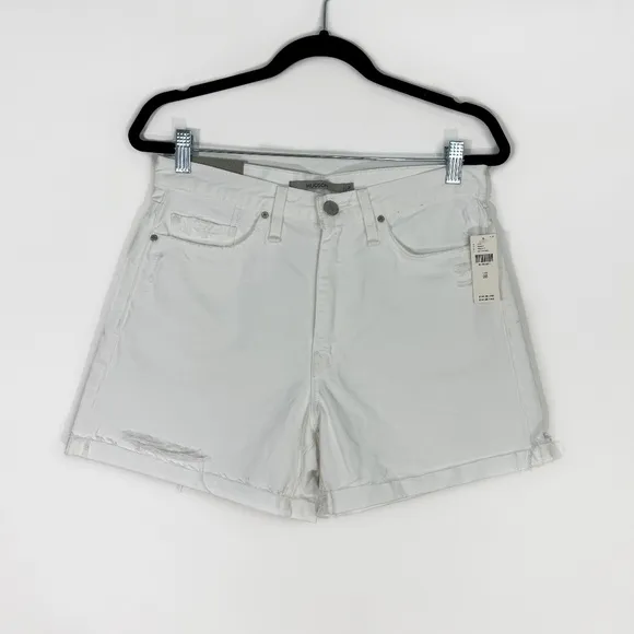Hudson Women’s Size 28 White Willow Devon High Rise Denim Boyfriend Shorts NWT