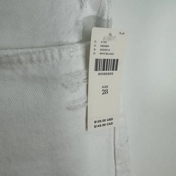 Hudson Women’s Size 28 White Willow Devon High Rise Denim Boyfriend Shorts NWT