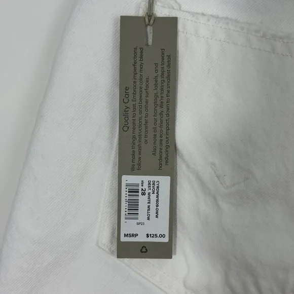 Hudson Women’s Size 28 White Willow Devon High Rise Denim Boyfriend Shorts NWT