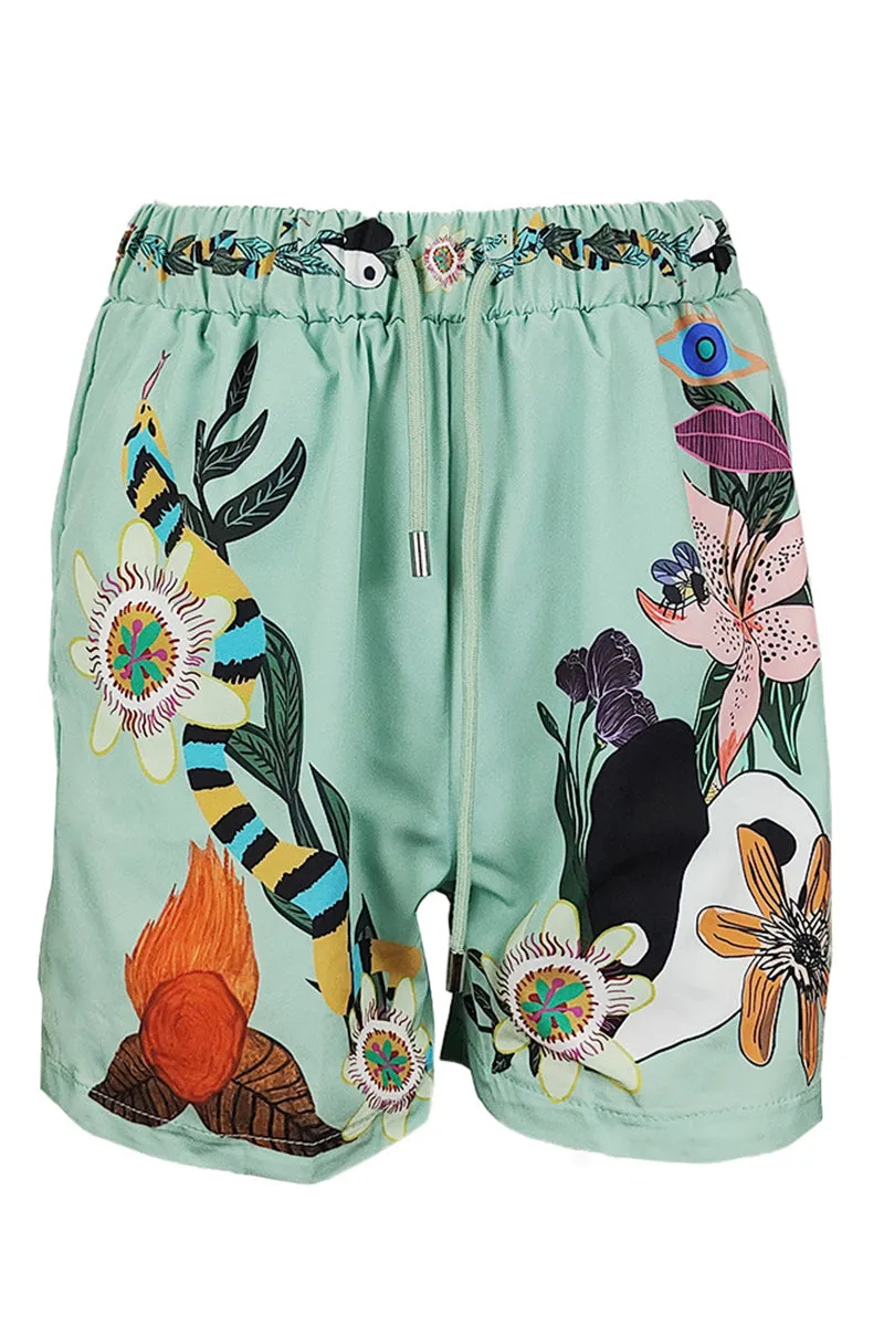 HUP1049 Collared Top & Shorts Set