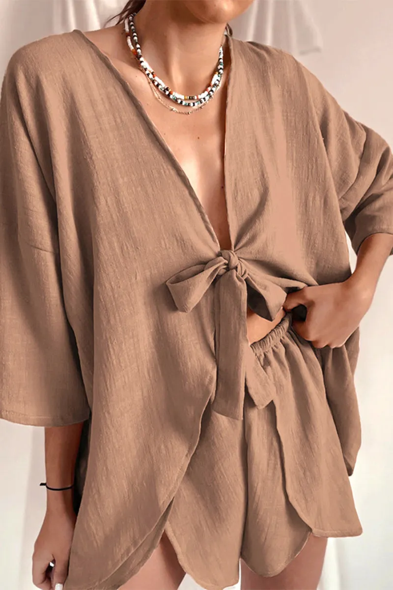 HUQ1030 Loose Top & Shorts Set