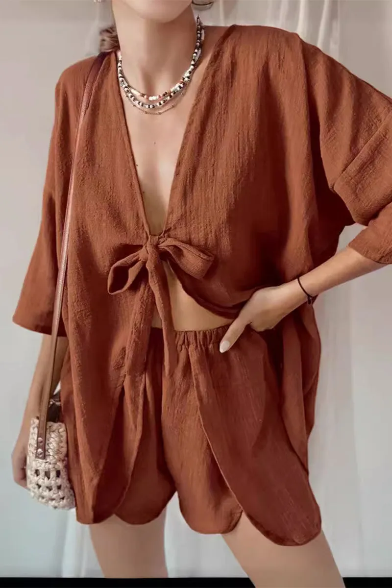HUQ1030 Loose Top & Shorts Set