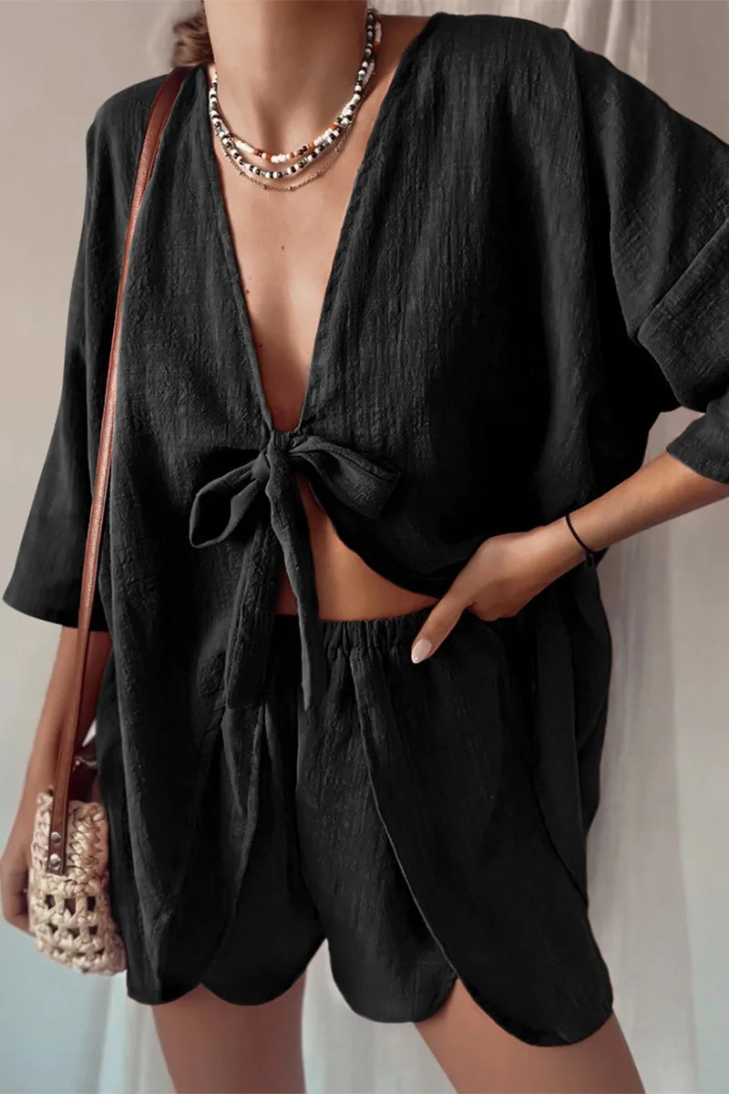 HUQ1030 Loose Top & Shorts Set
