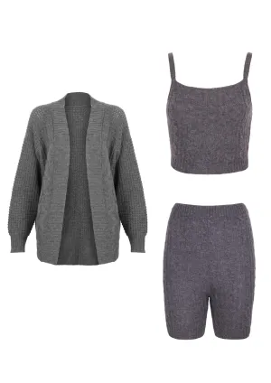 IA Essentials: Charcoal Grey Biker Shorts Set