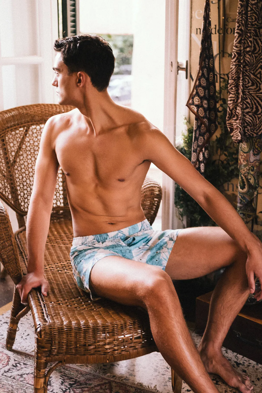 Iberis Boxer Shorts Blue Lace