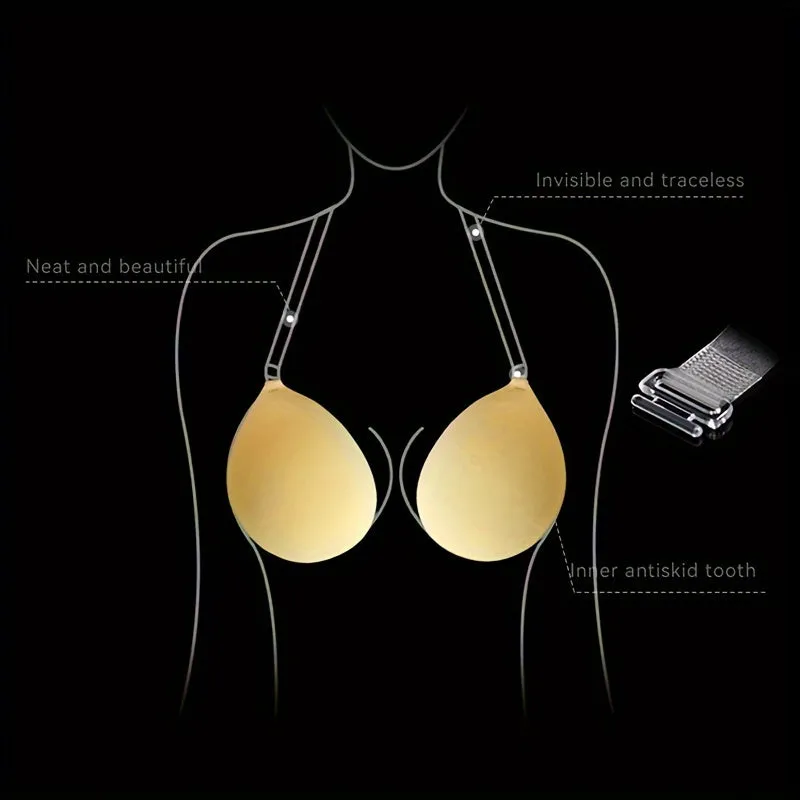 IdeaCCSZ Silicone Lift Bra - Invisible Strapless, Breathable, Wedding Dress Compatible Wireless Support