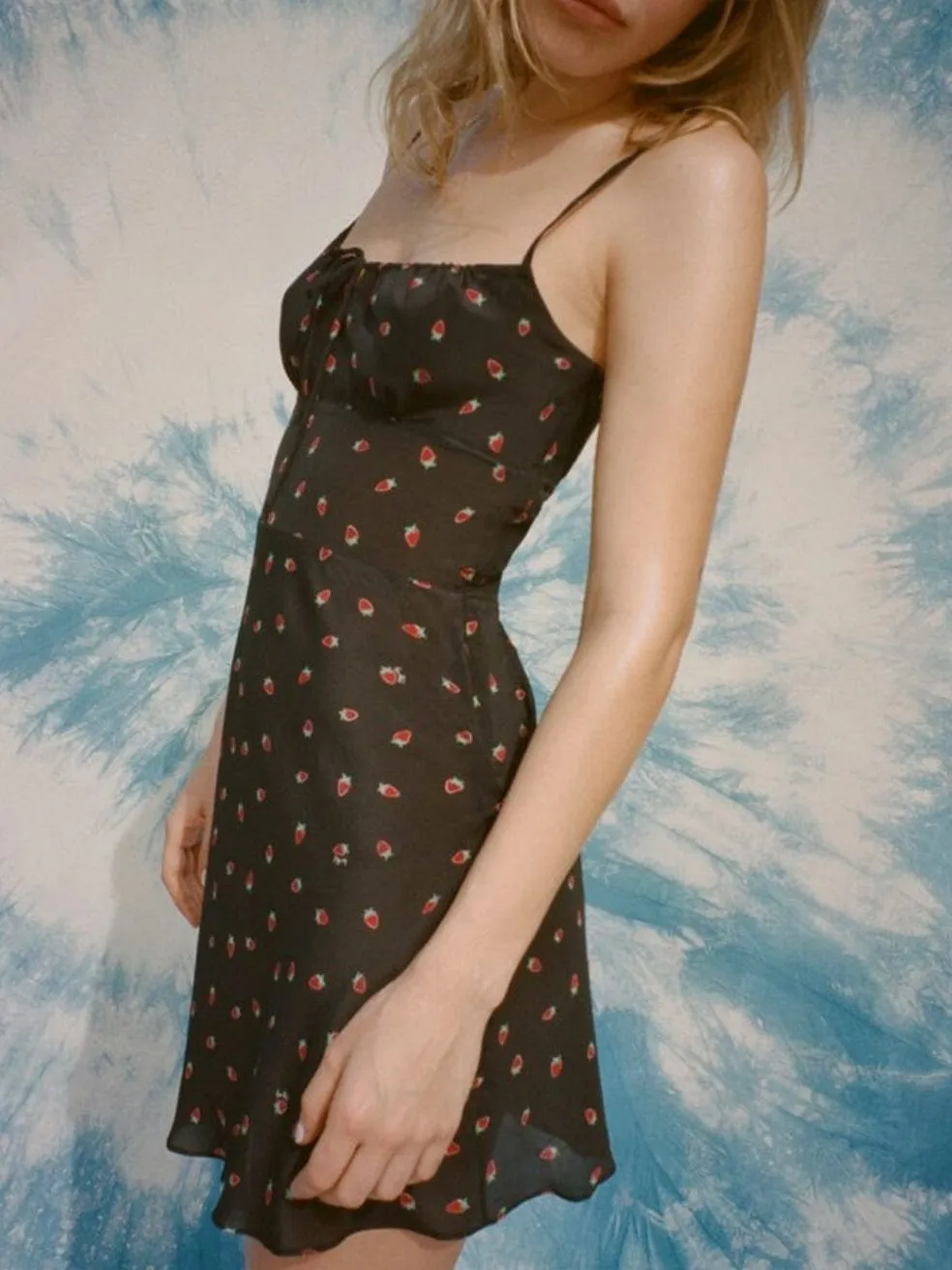 Inez Dress in Black Strawberry