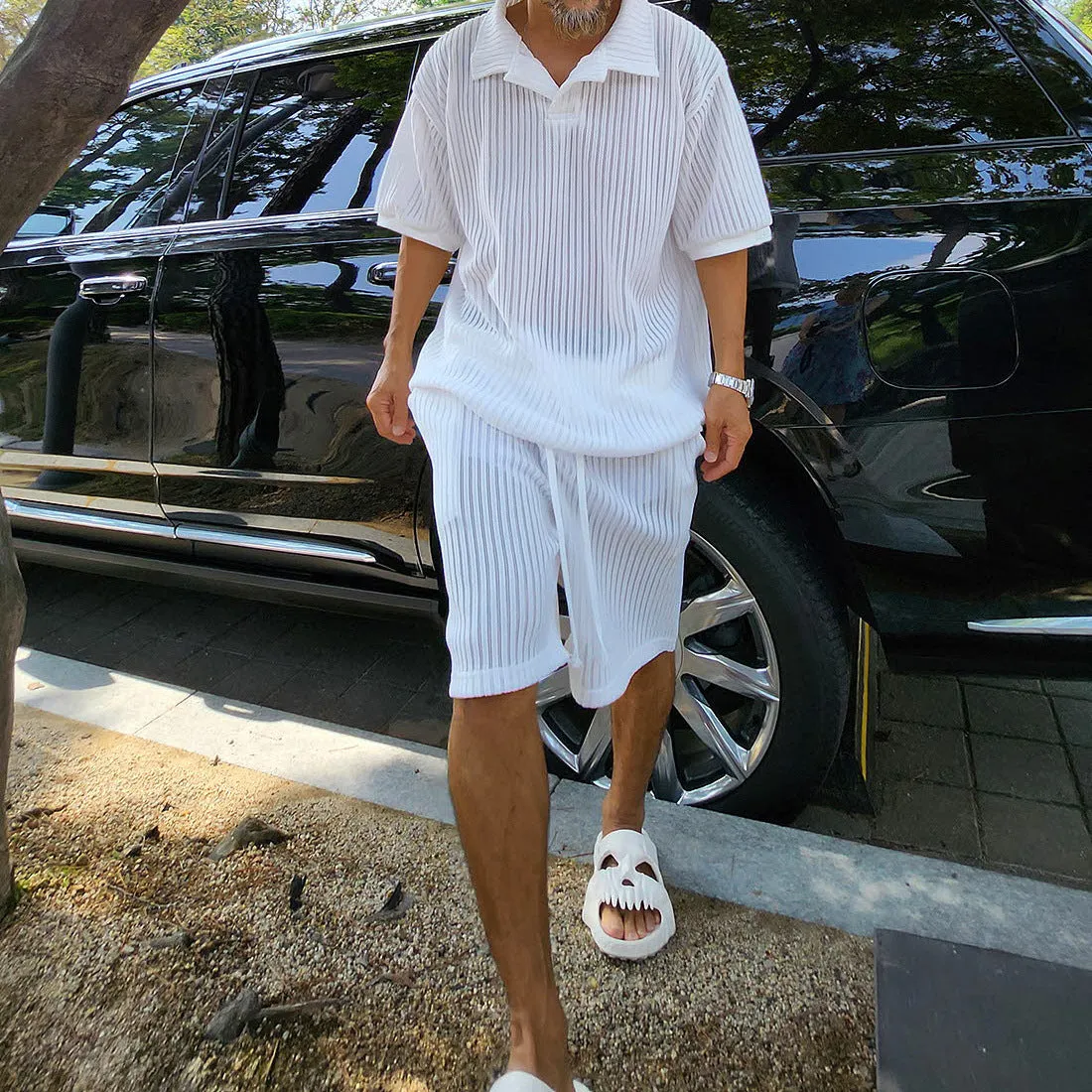 INSTOCK-Casual sweater suit loose short-sleeved T-shirt shorts