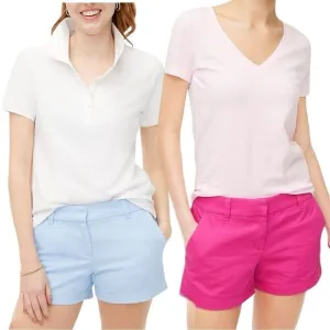 J. Crew 3” Classic Chino Shorts Bundle in Radiant Fuschia &amp; Pale Chambray Size 6
