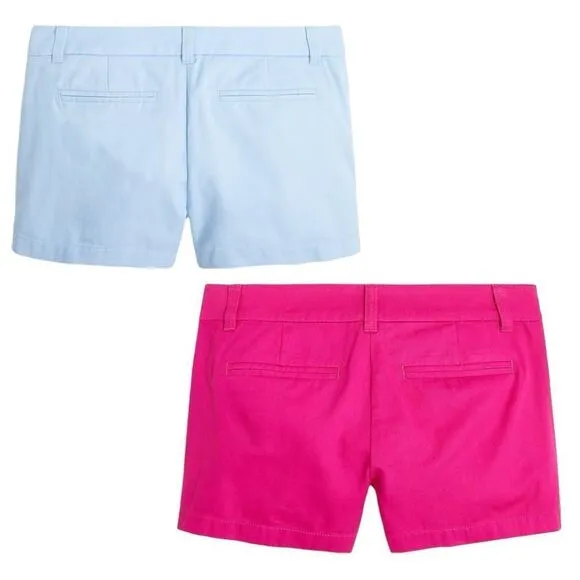 J. Crew 3” Classic Chino Shorts Bundle in Radiant Fuschia &amp; Pale Chambray Size 6