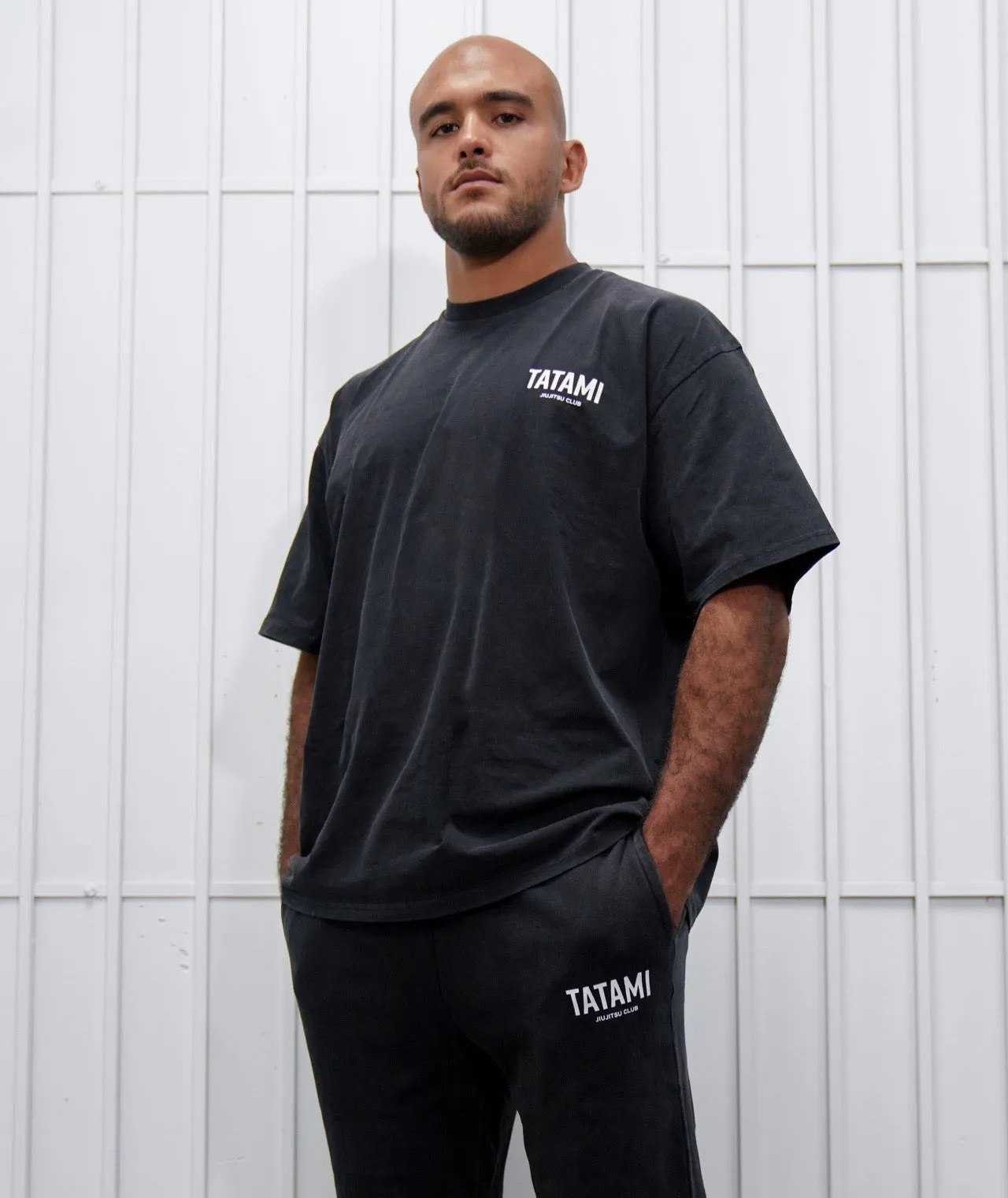 JJ Club Oversized Stonewashed Cotton T-Shirt - Grey