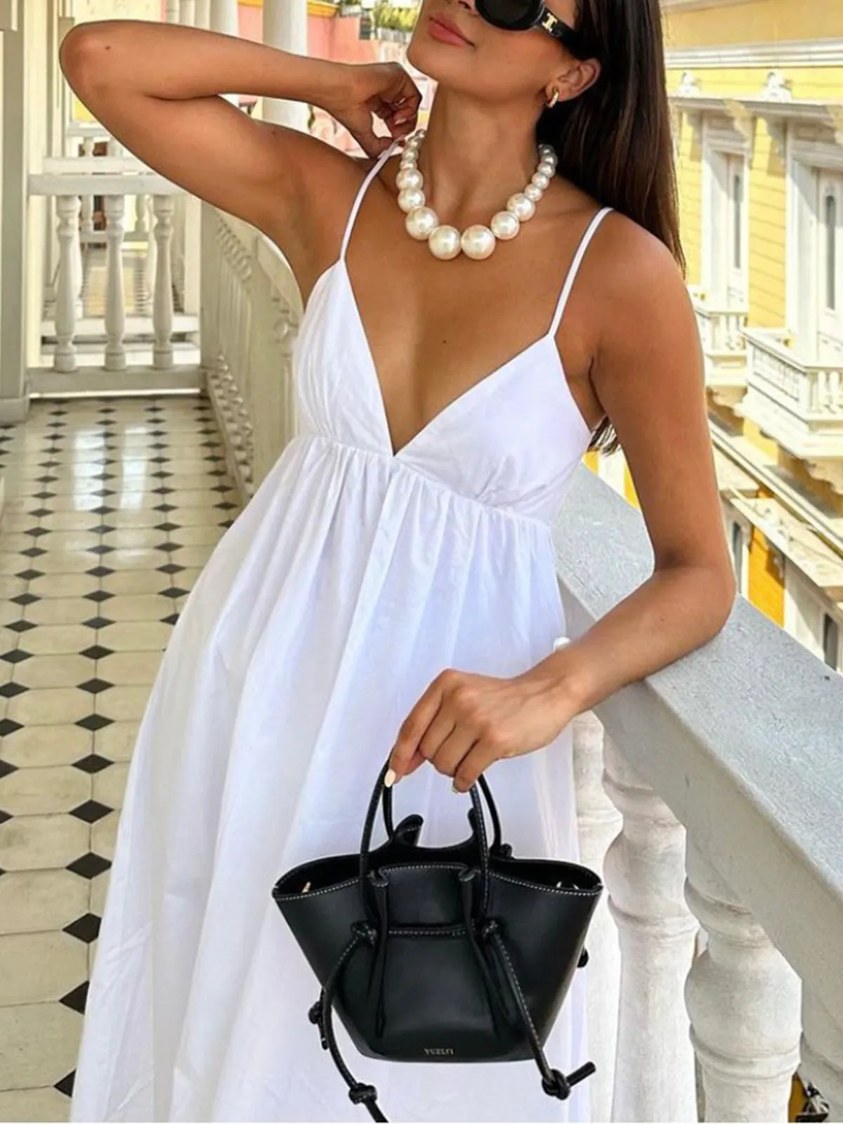Jolina Casual Backless Maxi Dress