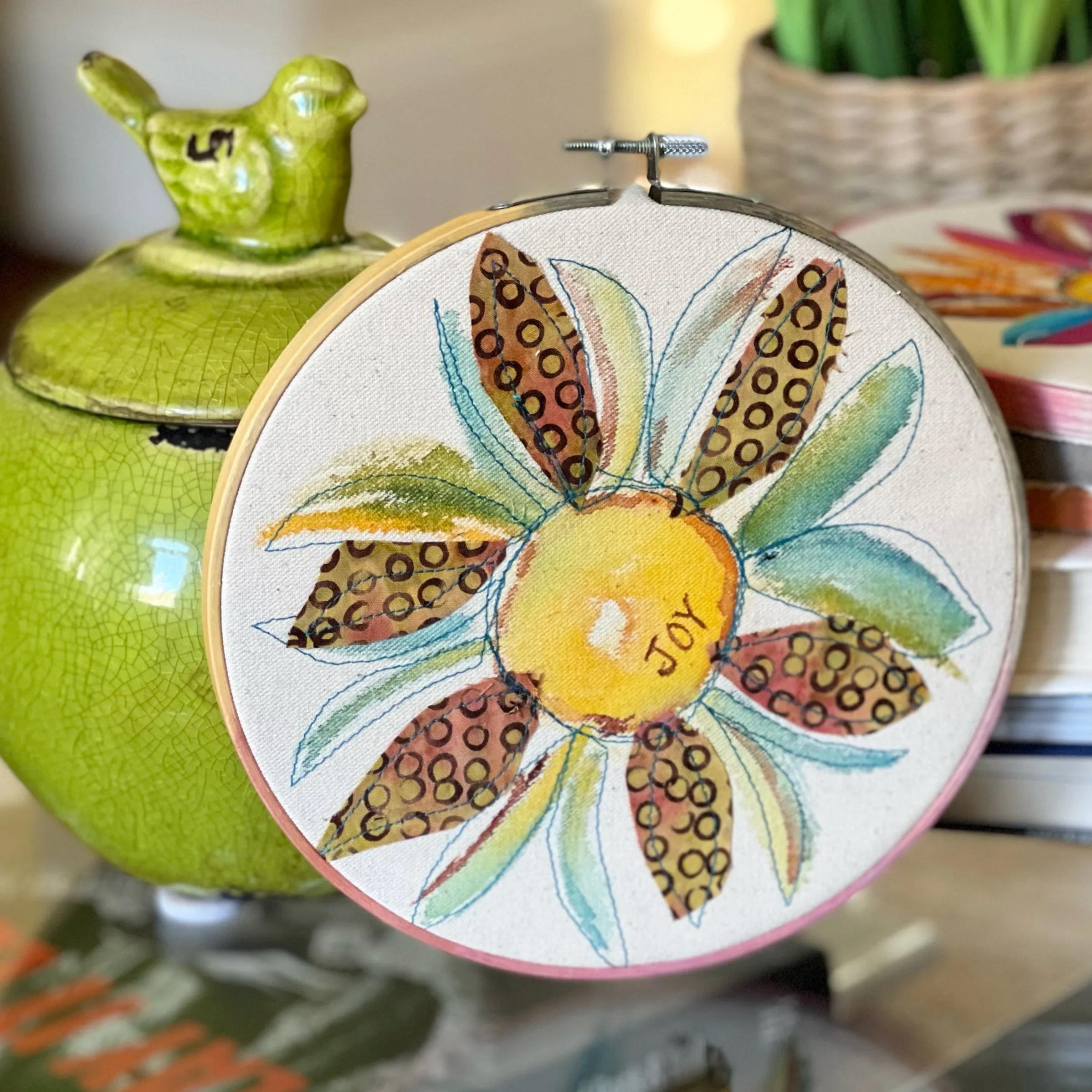 joy - word hoop art