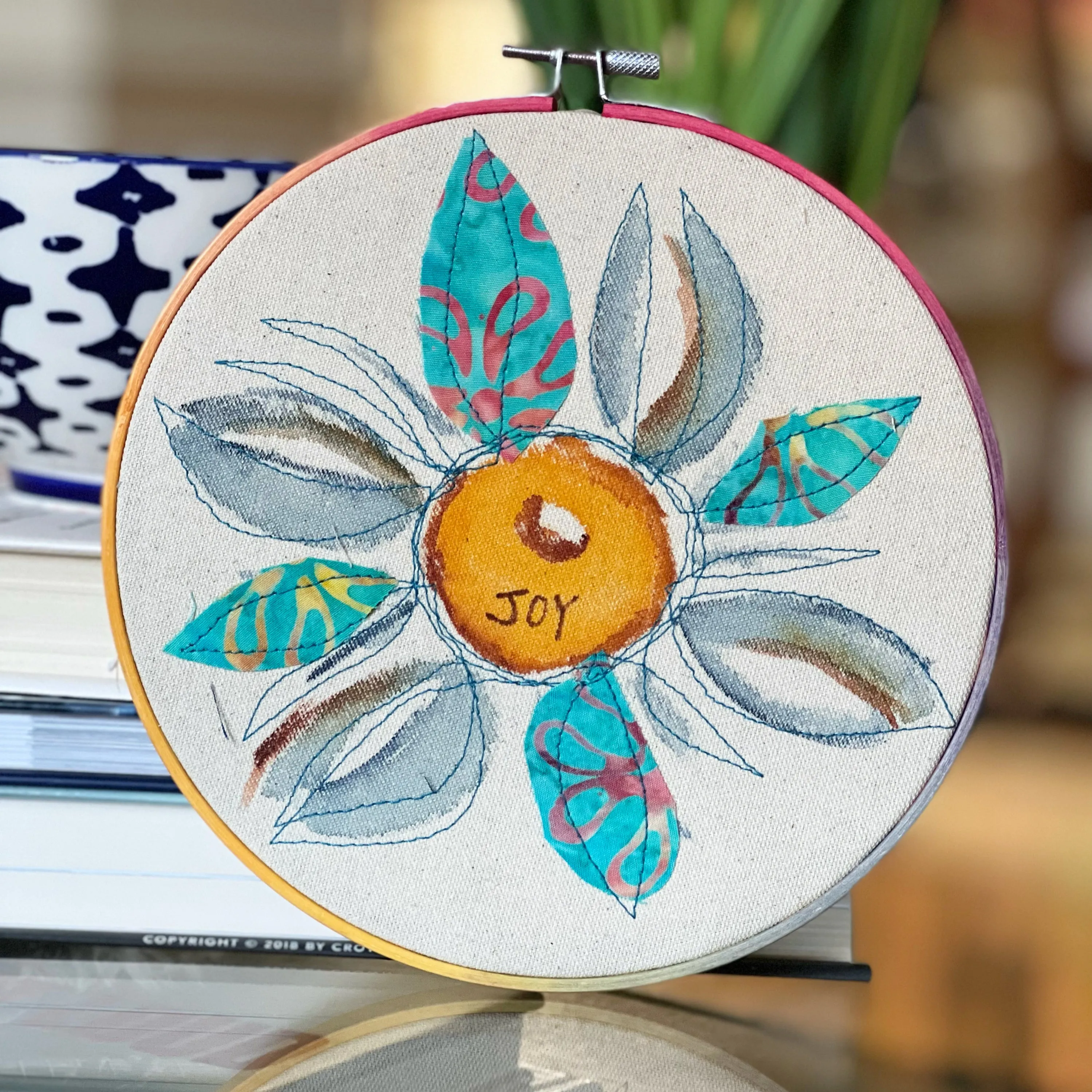joy - word hoop art