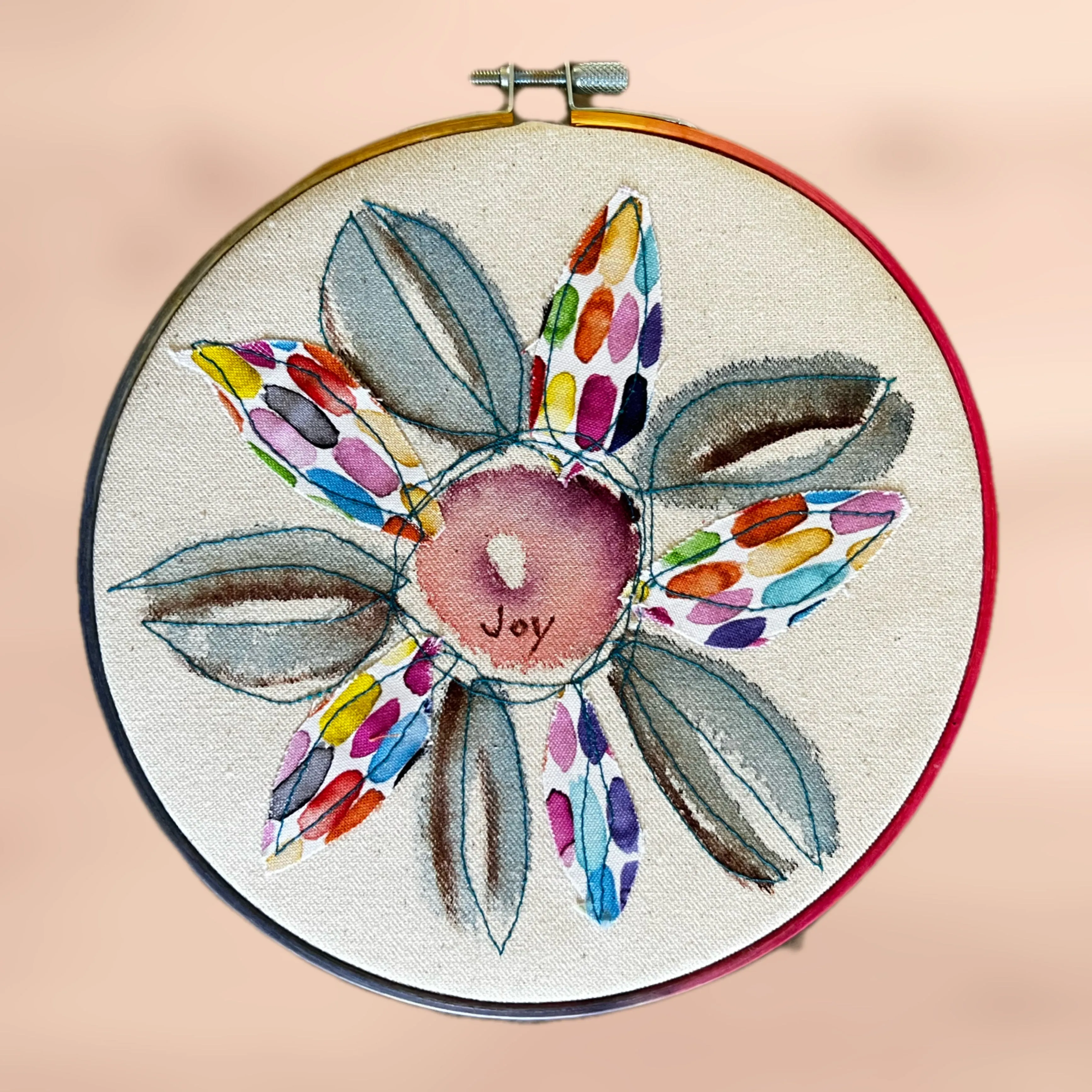 joy - word hoop art