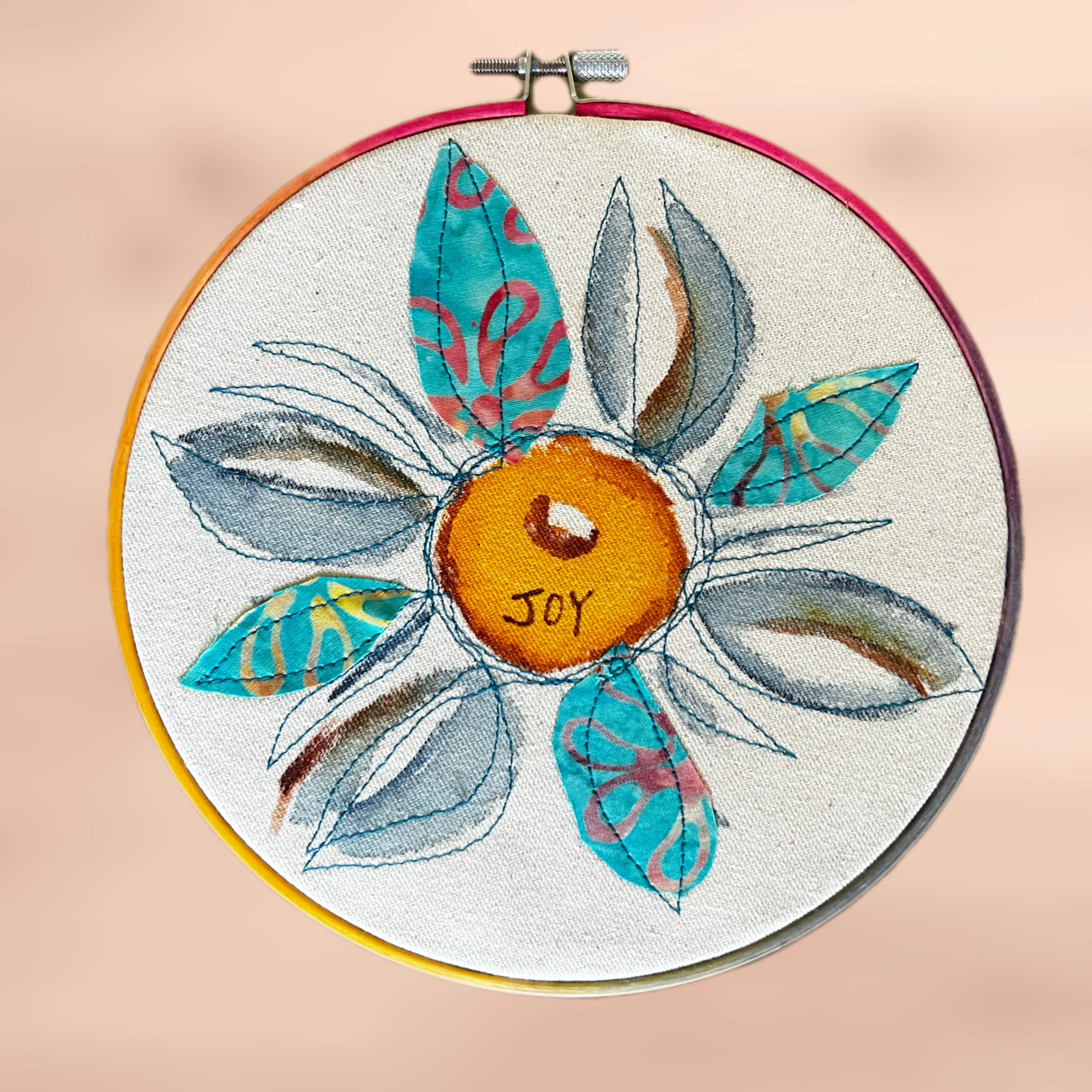 joy - word hoop art