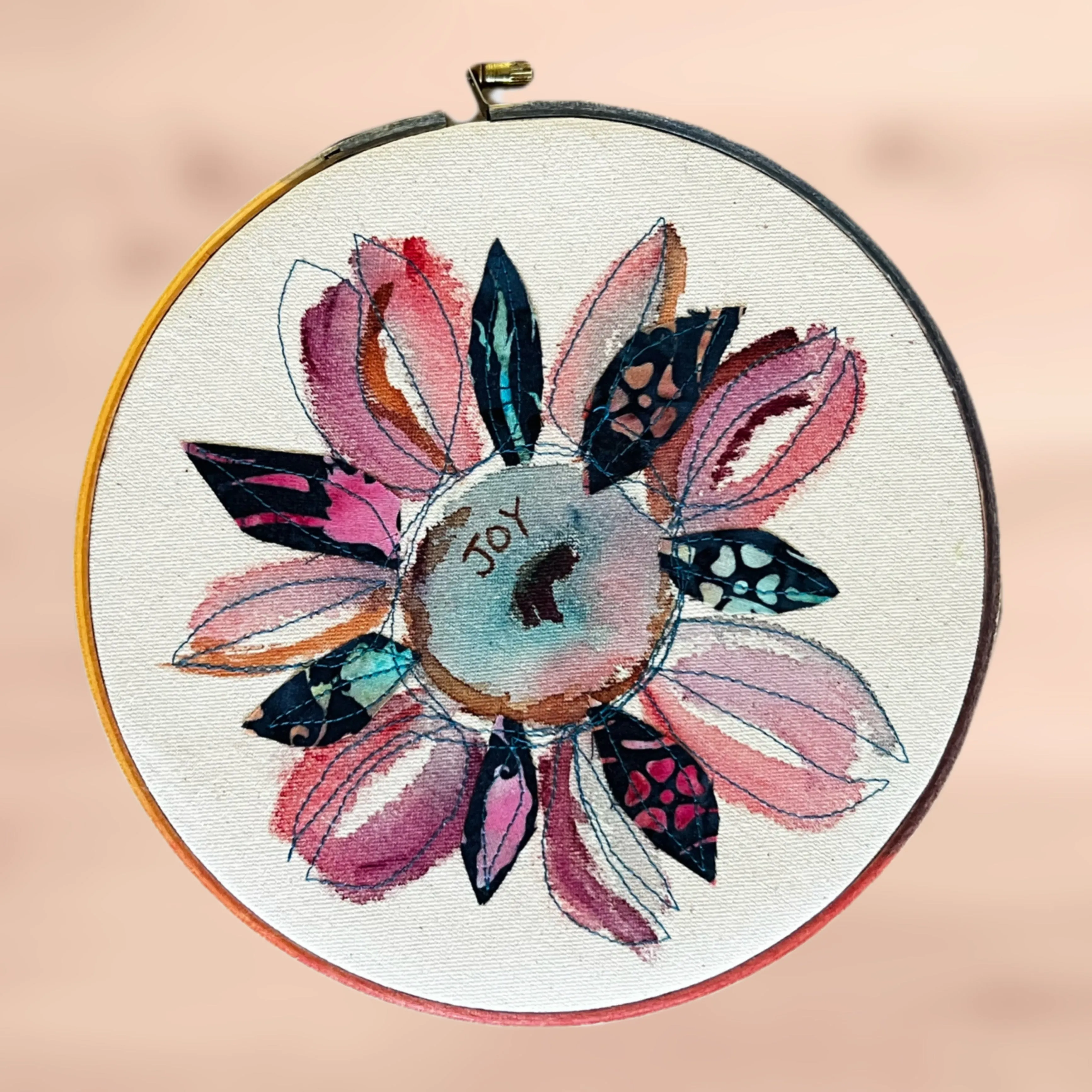 joy - word hoop art