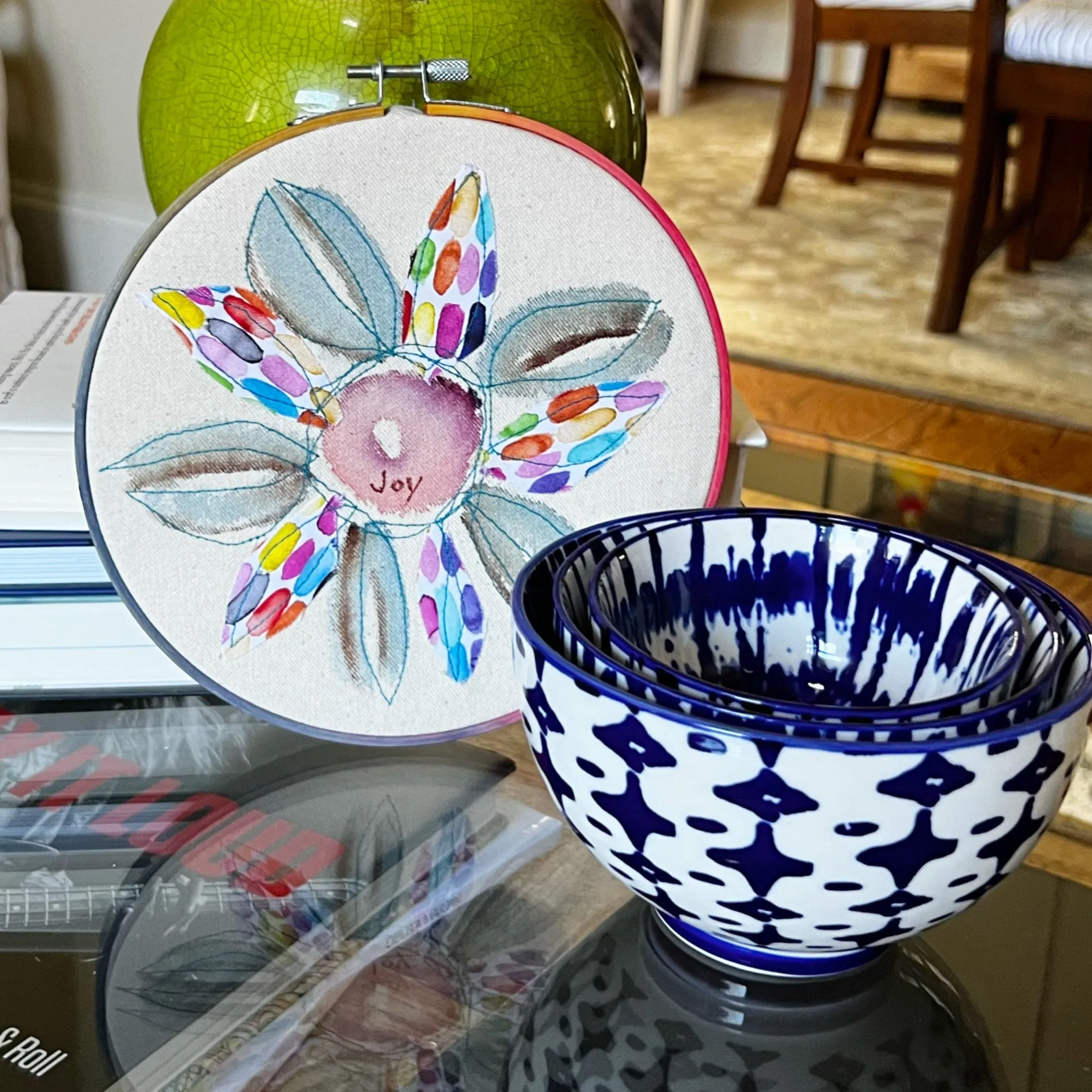 joy - word hoop art