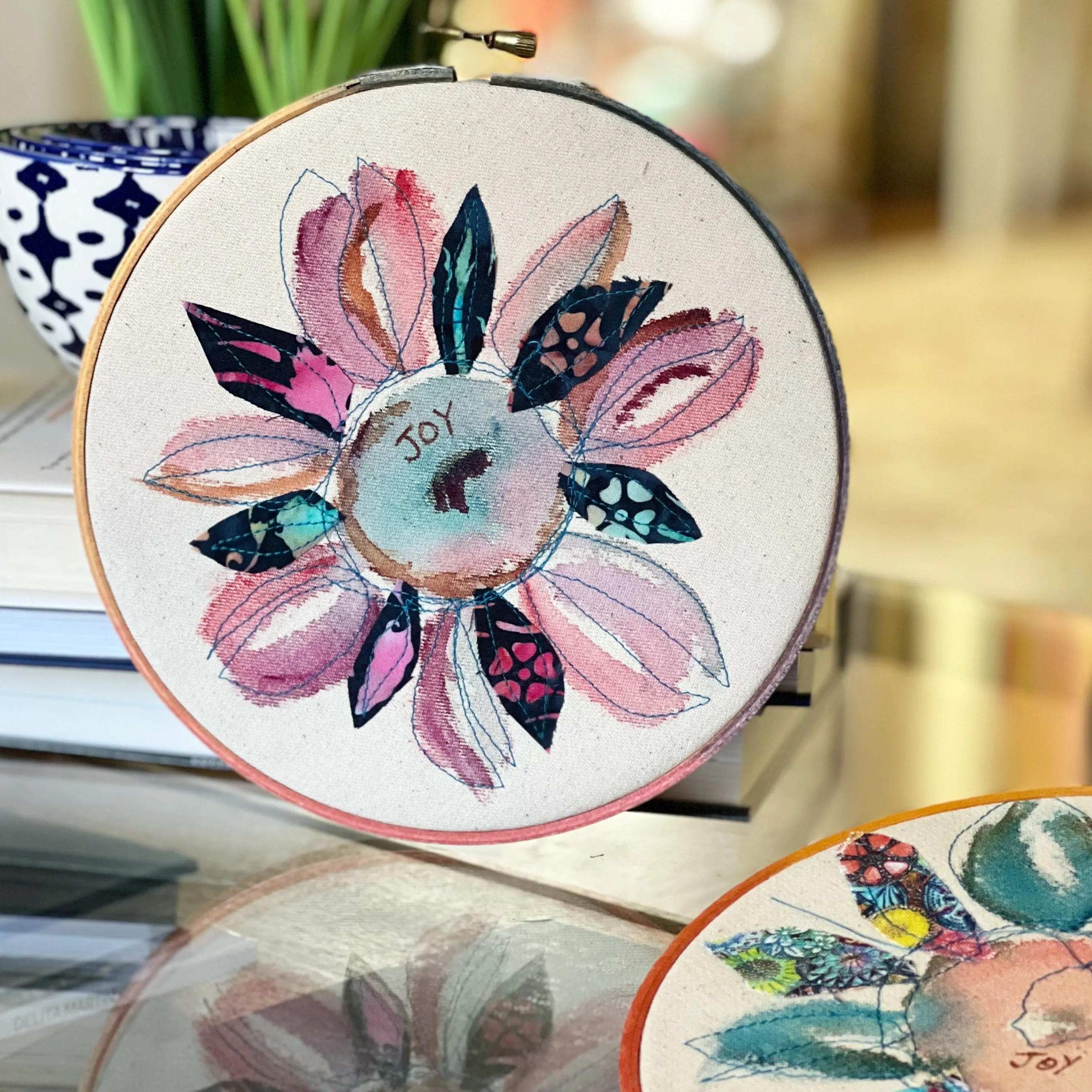 joy - word hoop art