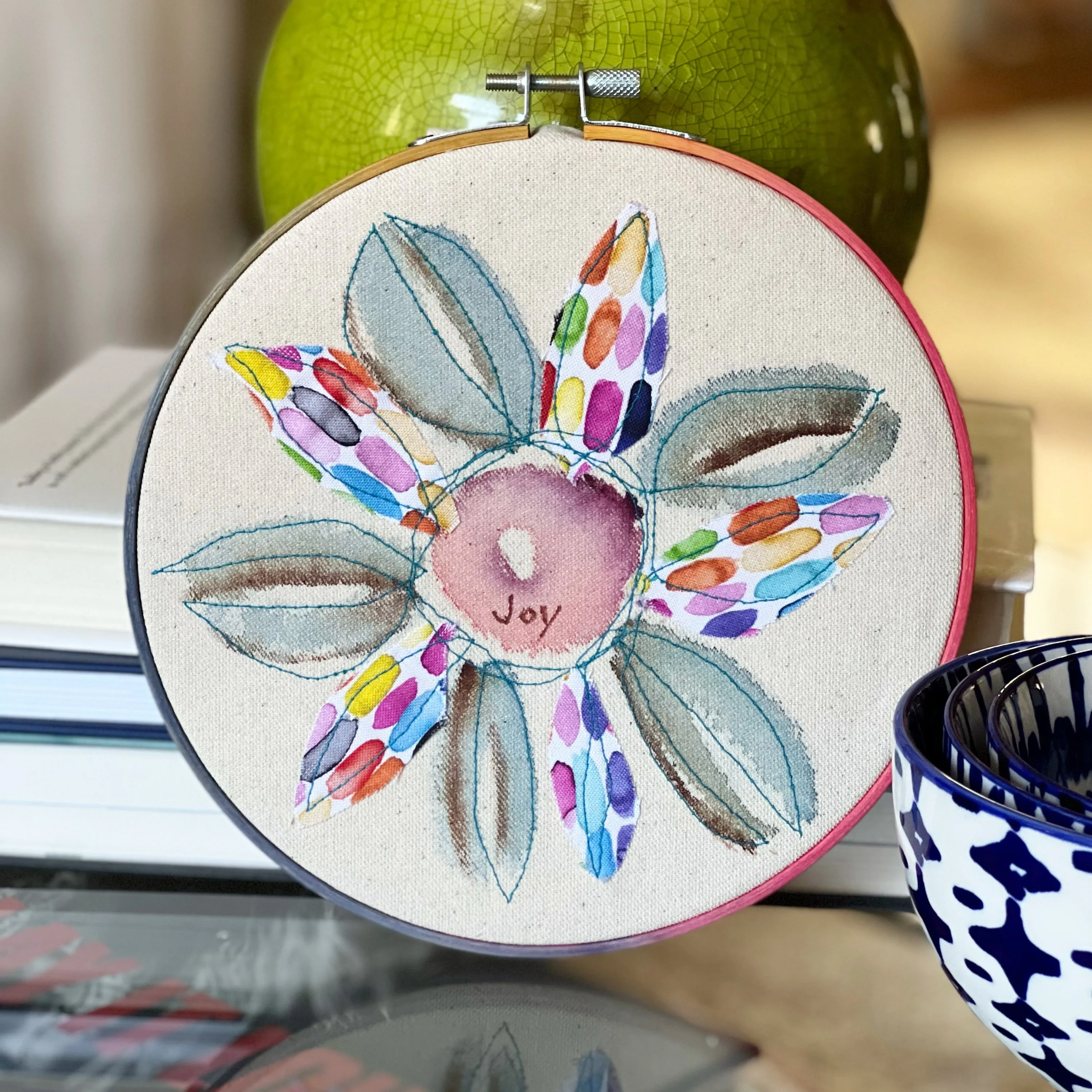 joy - word hoop art