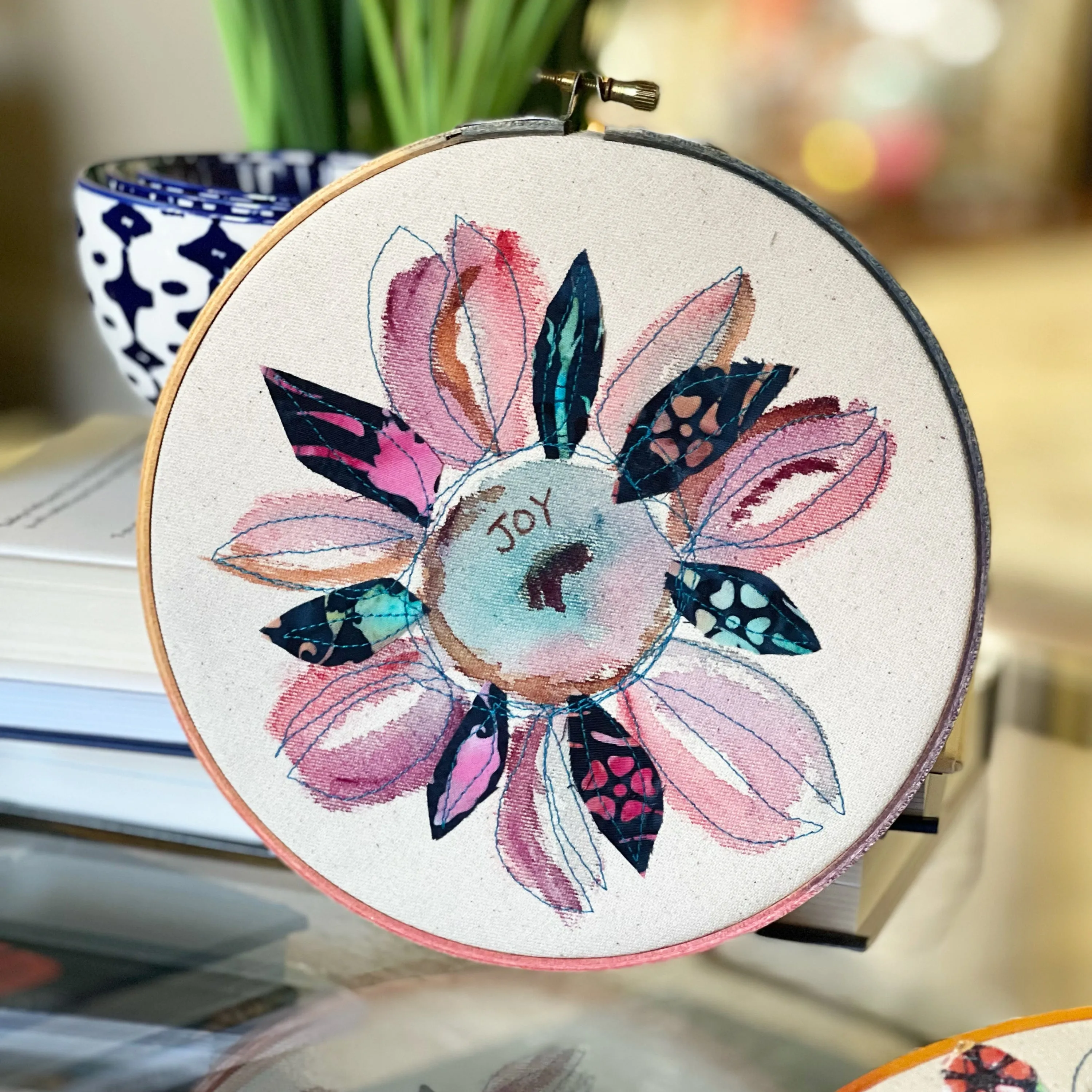 joy - word hoop art
