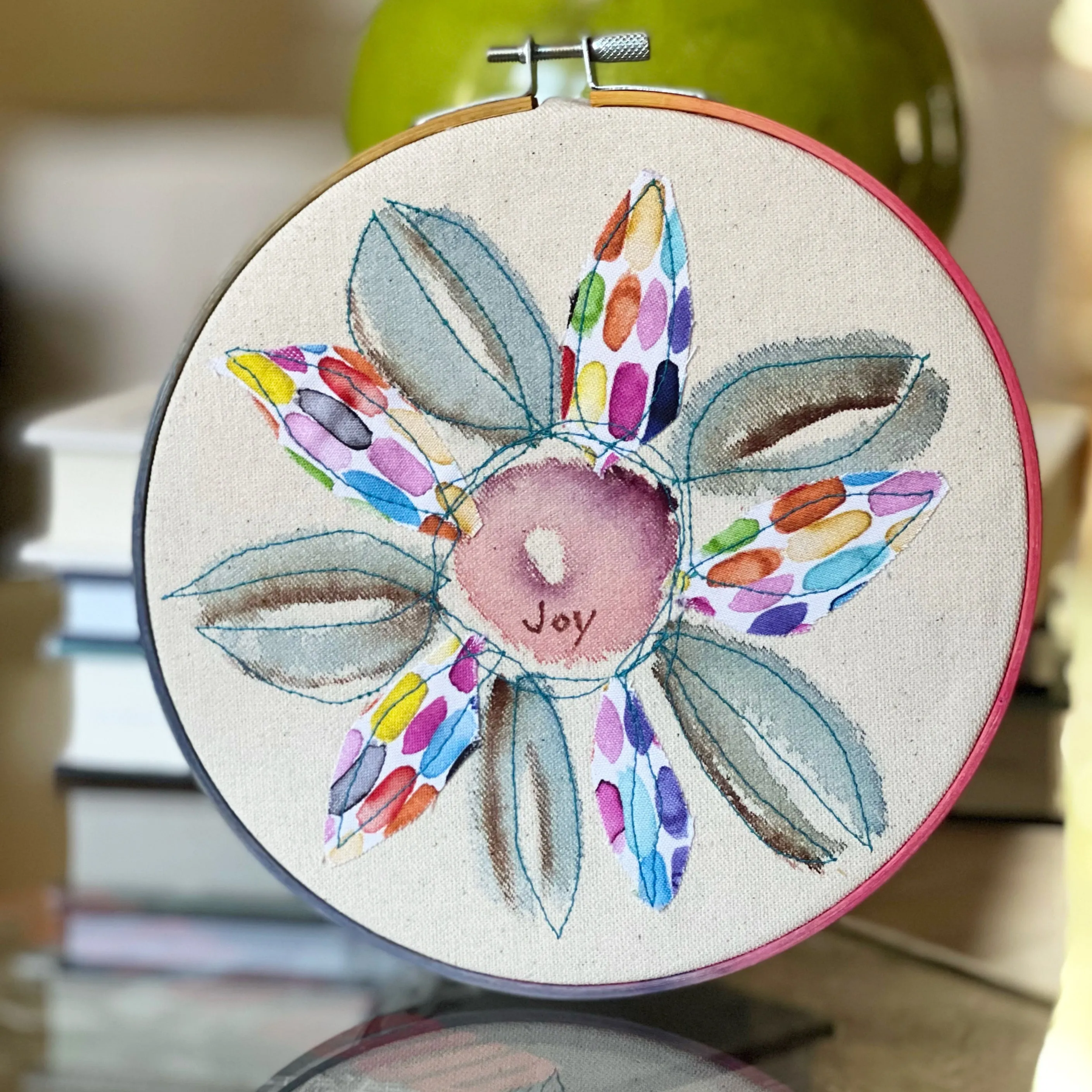 joy - word hoop art