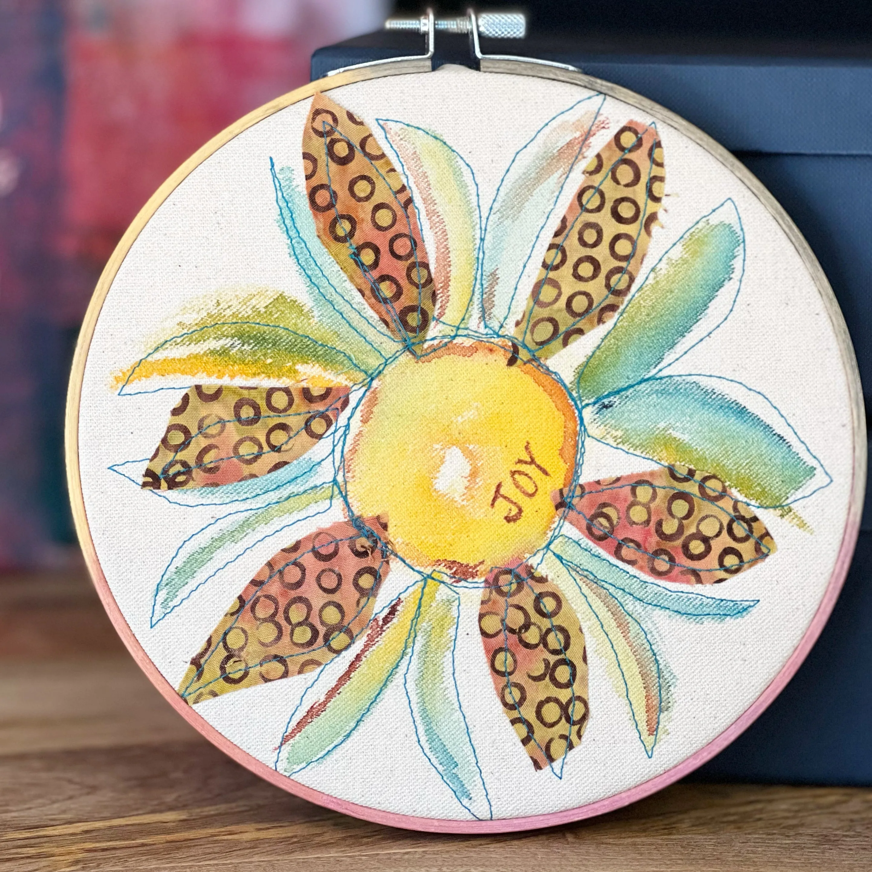 joy - word hoop art