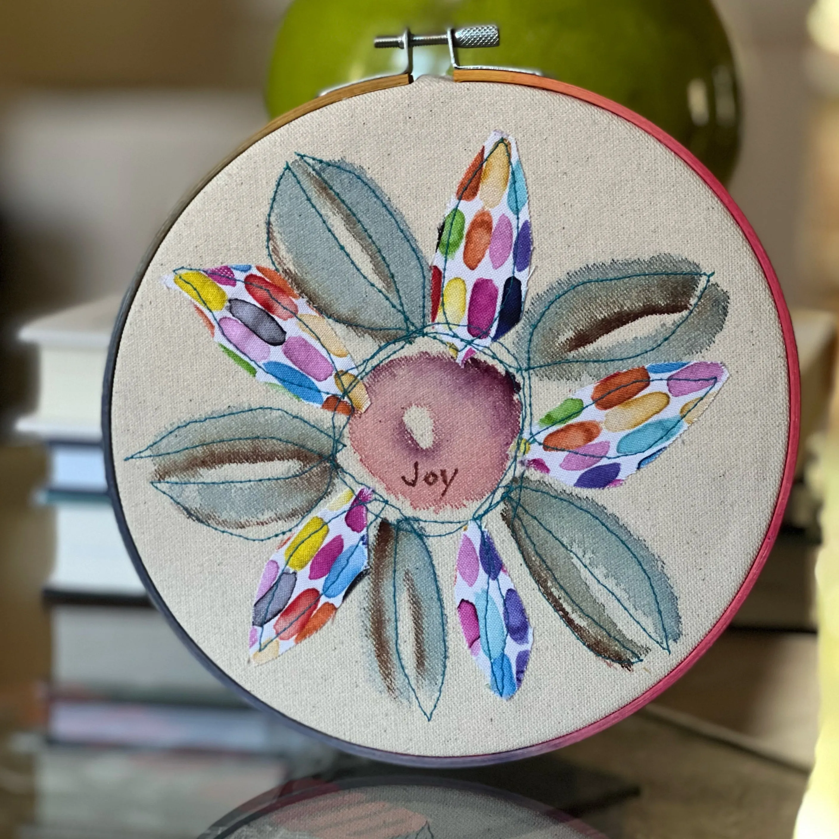 joy - word hoop art