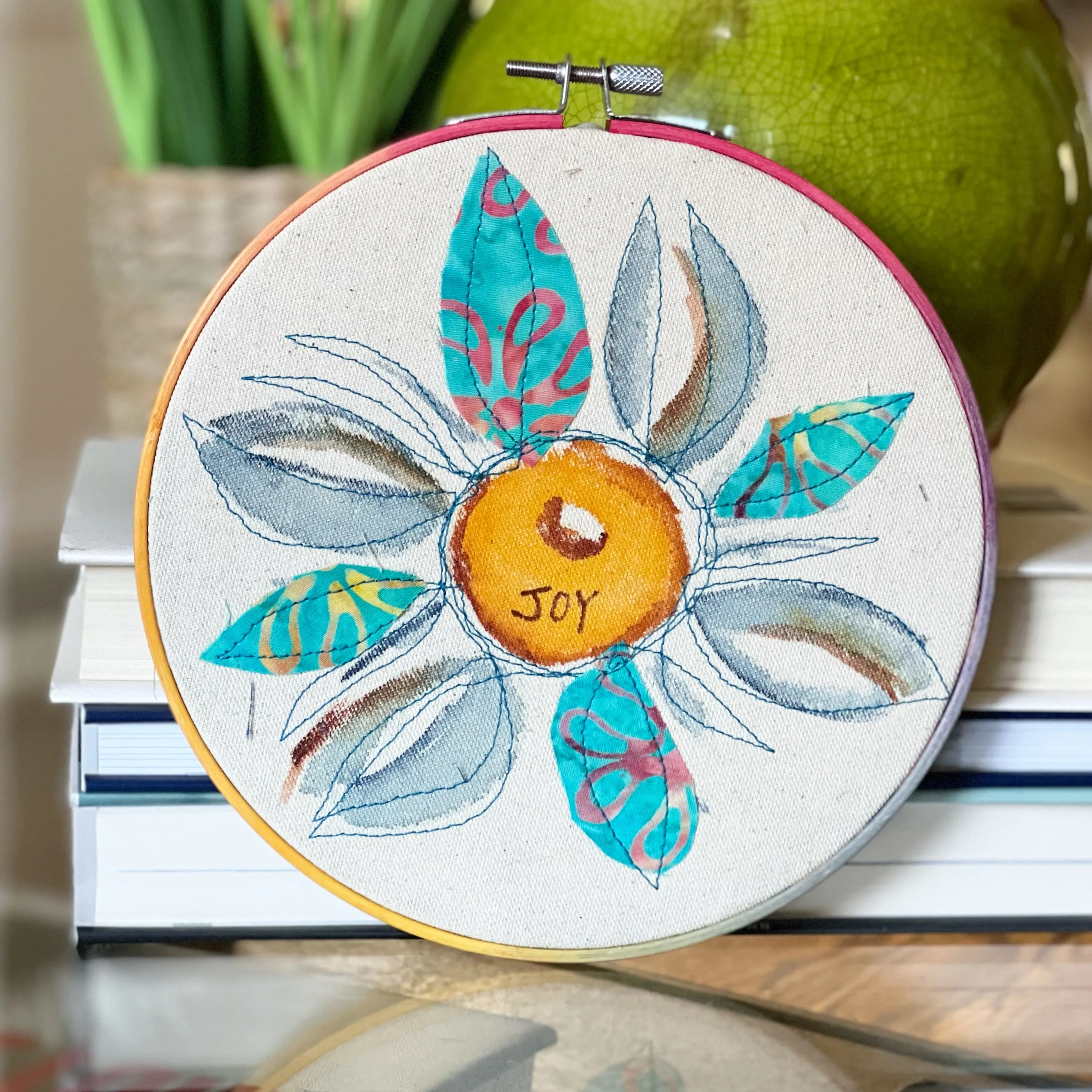 joy - word hoop art