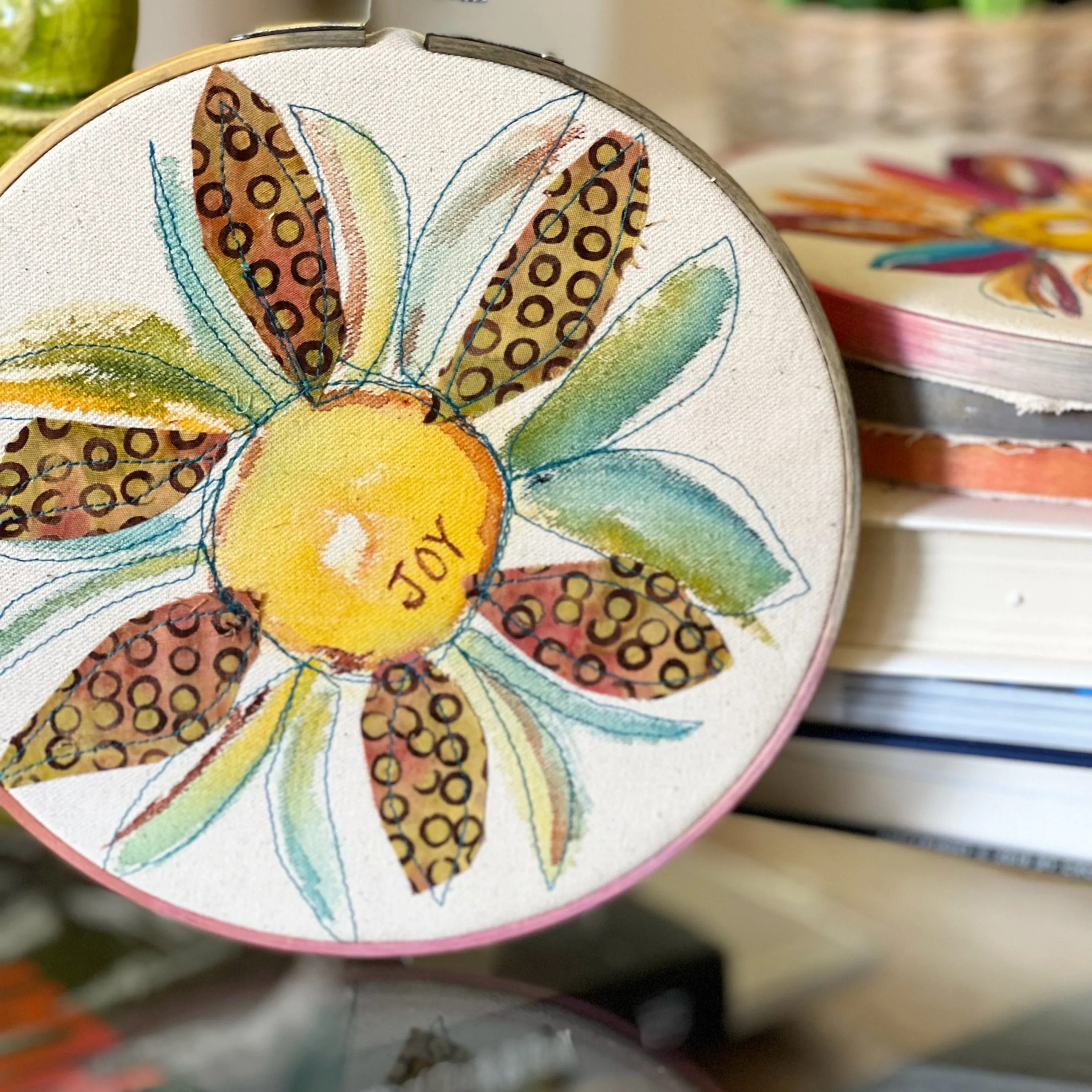joy - word hoop art