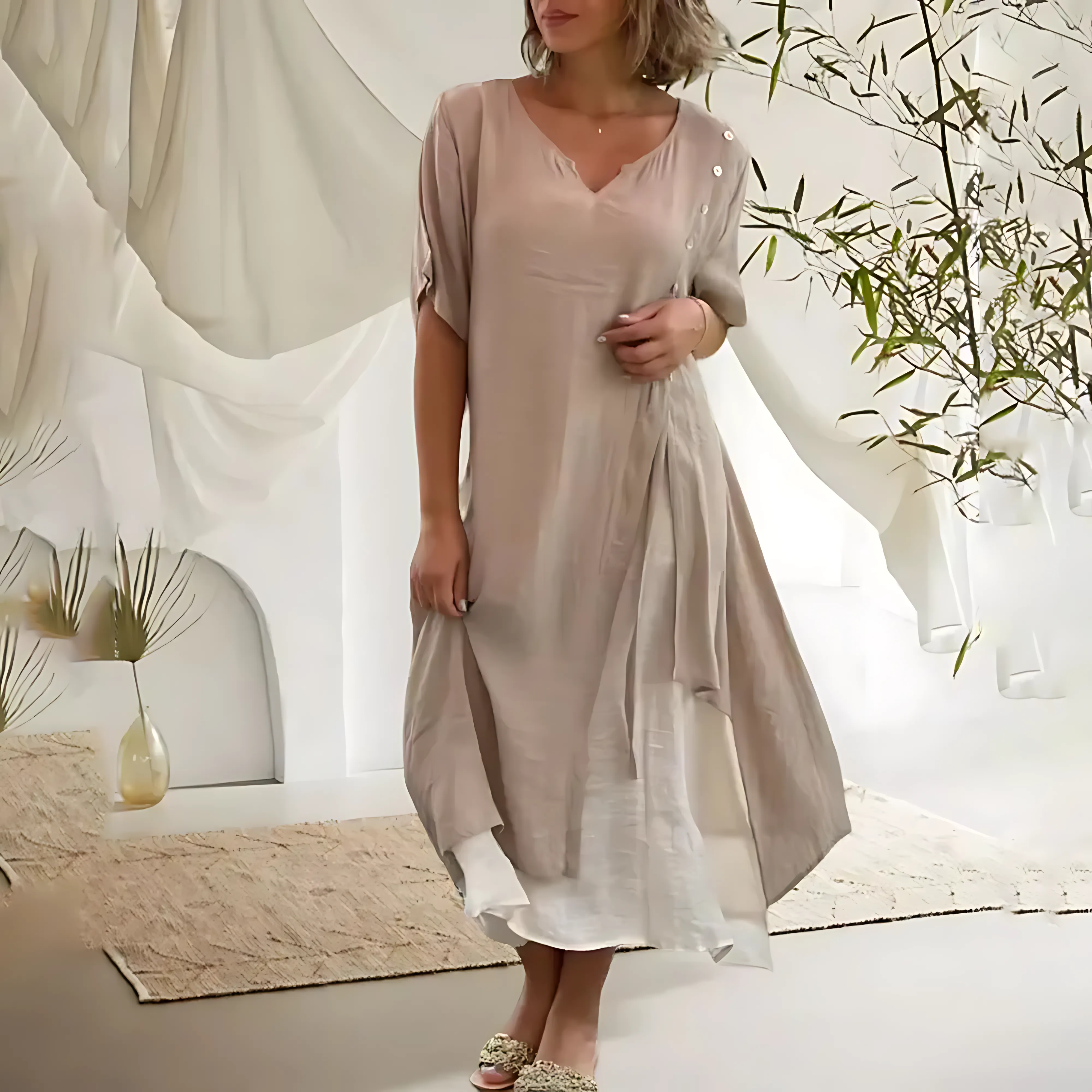 Karol® | Comfortable, loose dress with a V-neck