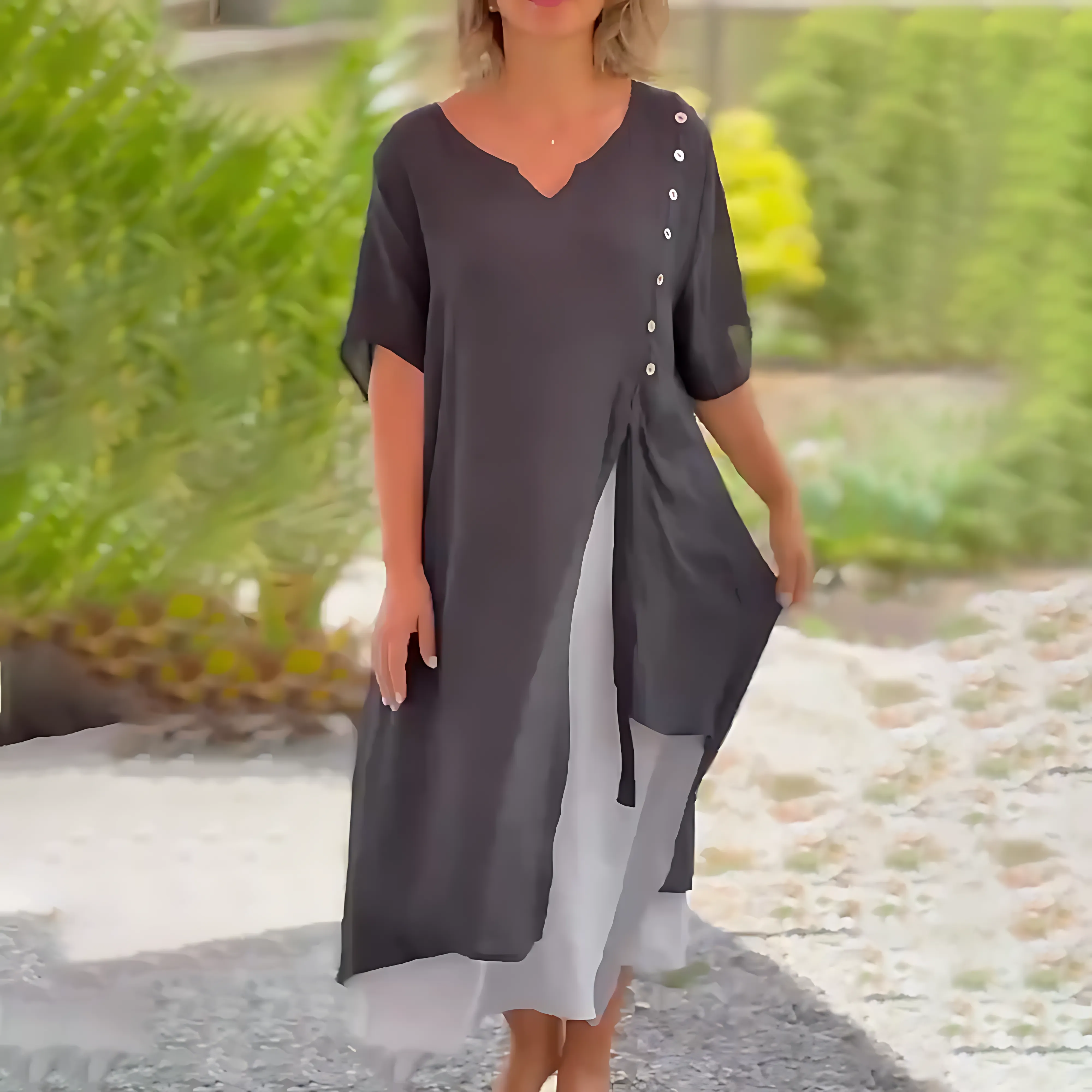 Karol® | Comfortable, loose dress with a V-neck