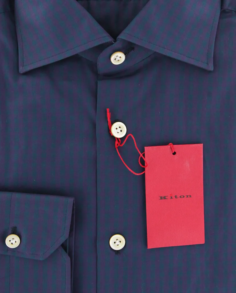 Kiton Navy Blue Shirt - Slim