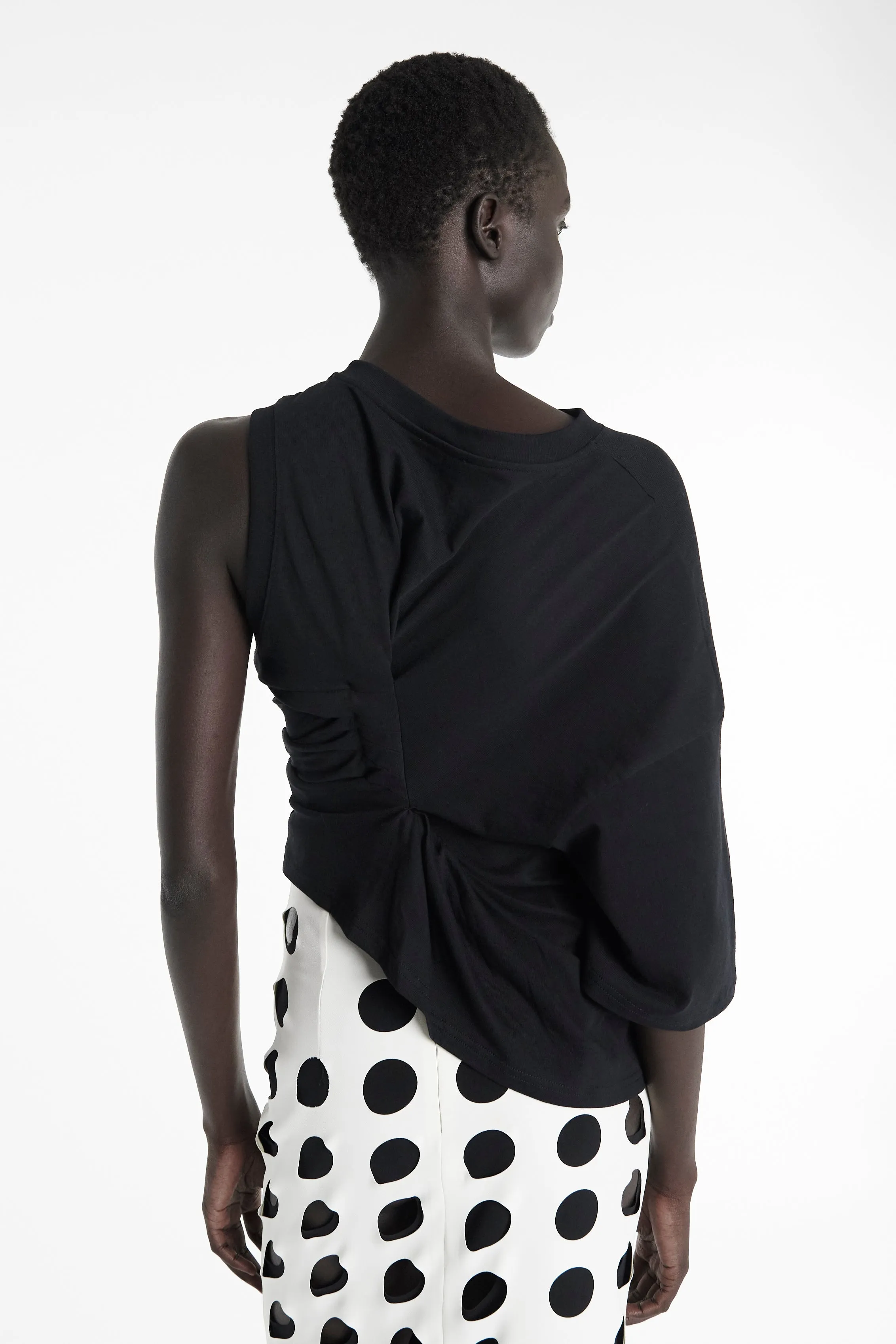 Knotted Jersey Top Black