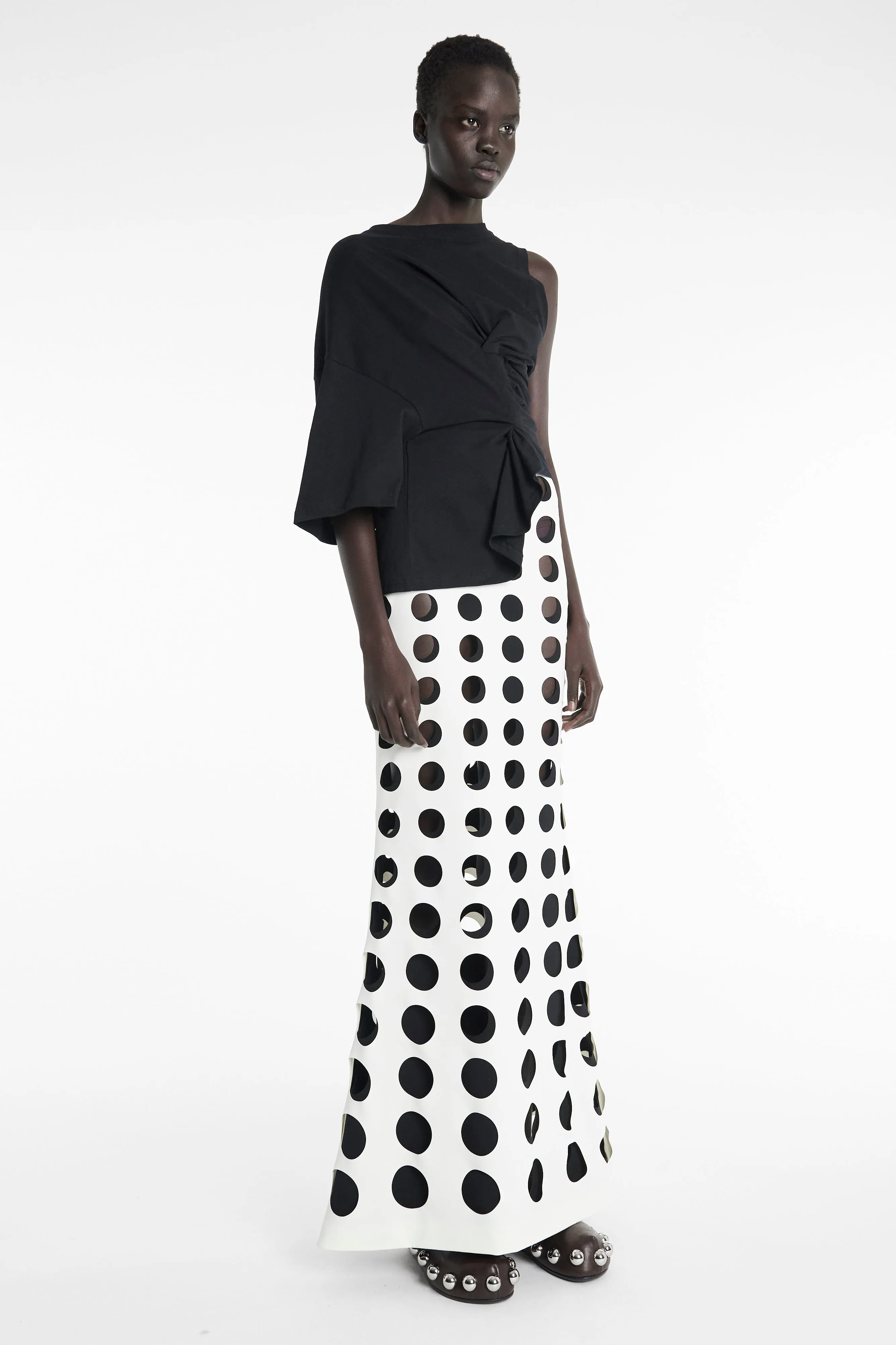Knotted Jersey Top Black