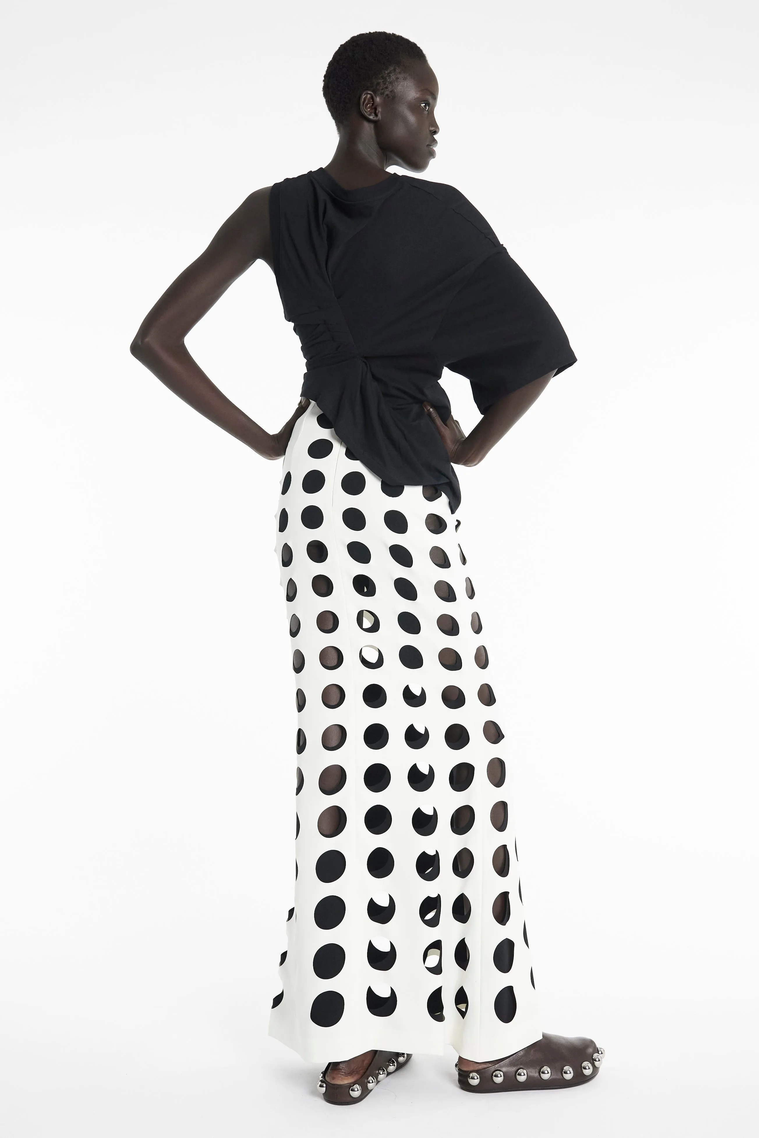 Knotted Jersey Top Black