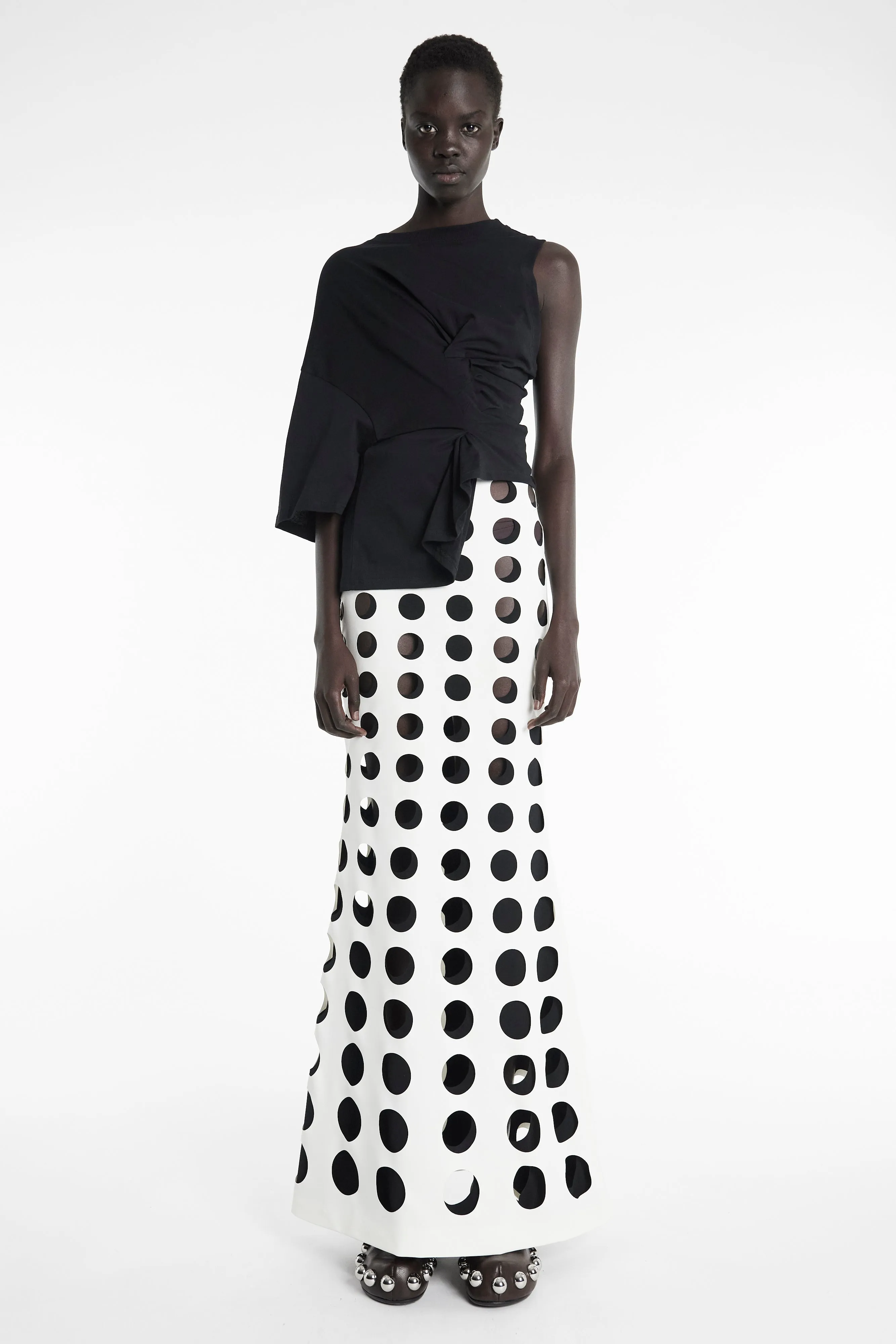 Knotted Jersey Top Black