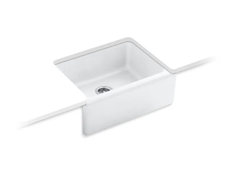 KOHLER K-6573-5U Alcott 25-1/4" x 22" x 8-5/8" Undermount single-bowl farmhouse kitchen sink with 5 oversize faucet holes