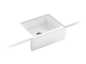 KOHLER K-6573-5U Alcott 25-1/4" x 22" x 8-5/8" Undermount single-bowl farmhouse kitchen sink with 5 oversize faucet holes