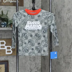 Komar Kids SUPER MARIO Boys Jersey Pajama Shirt Top K228720MA Gray 6