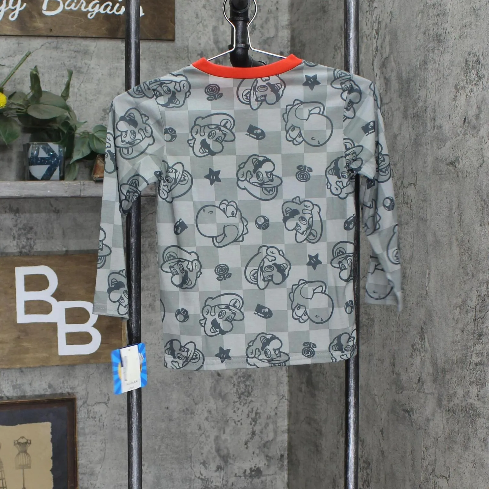 Komar Kids SUPER MARIO Boys Jersey Pajama Shirt Top K228720MA Gray 6