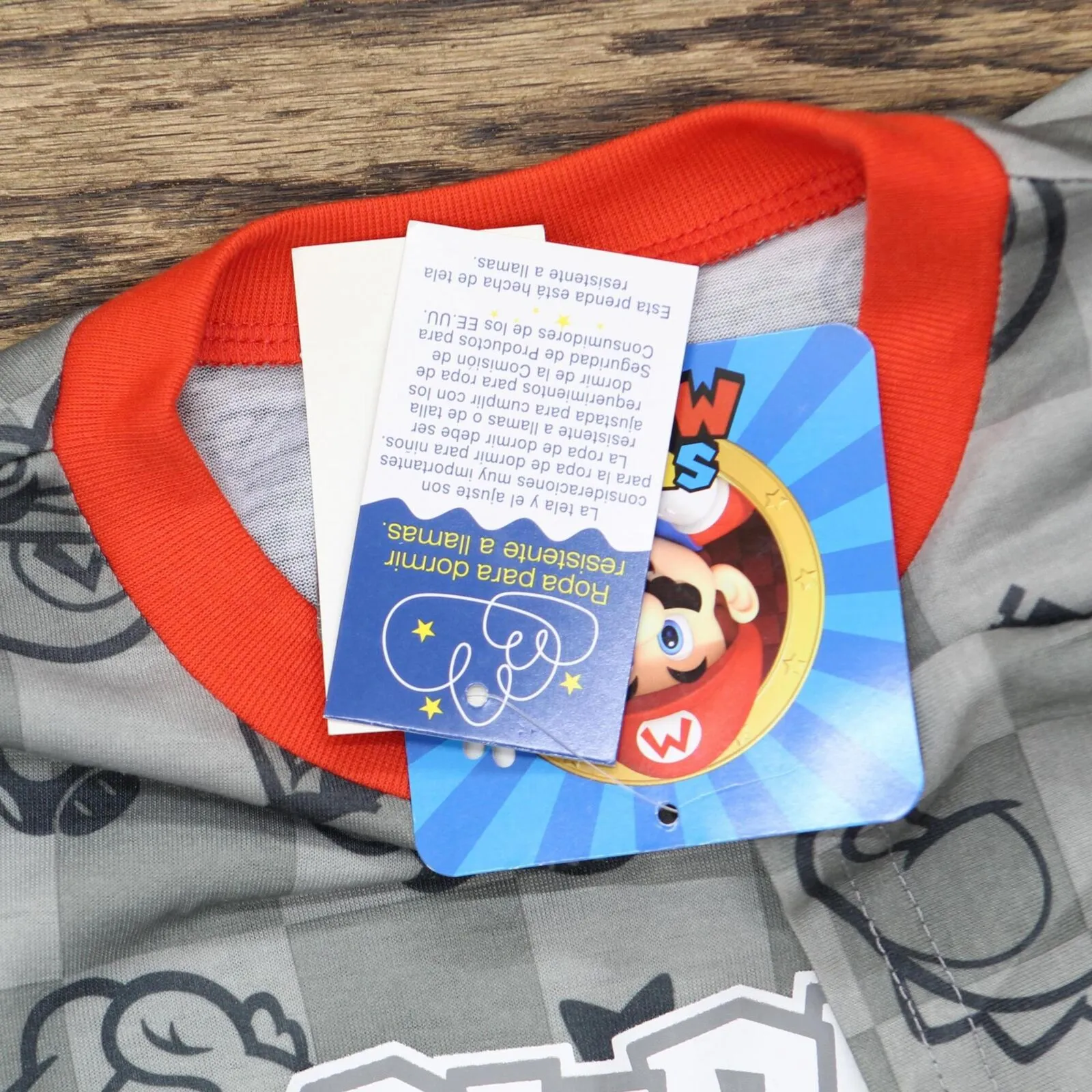 Komar Kids SUPER MARIO Boys Jersey Pajama Shirt Top K228720MA Gray 6