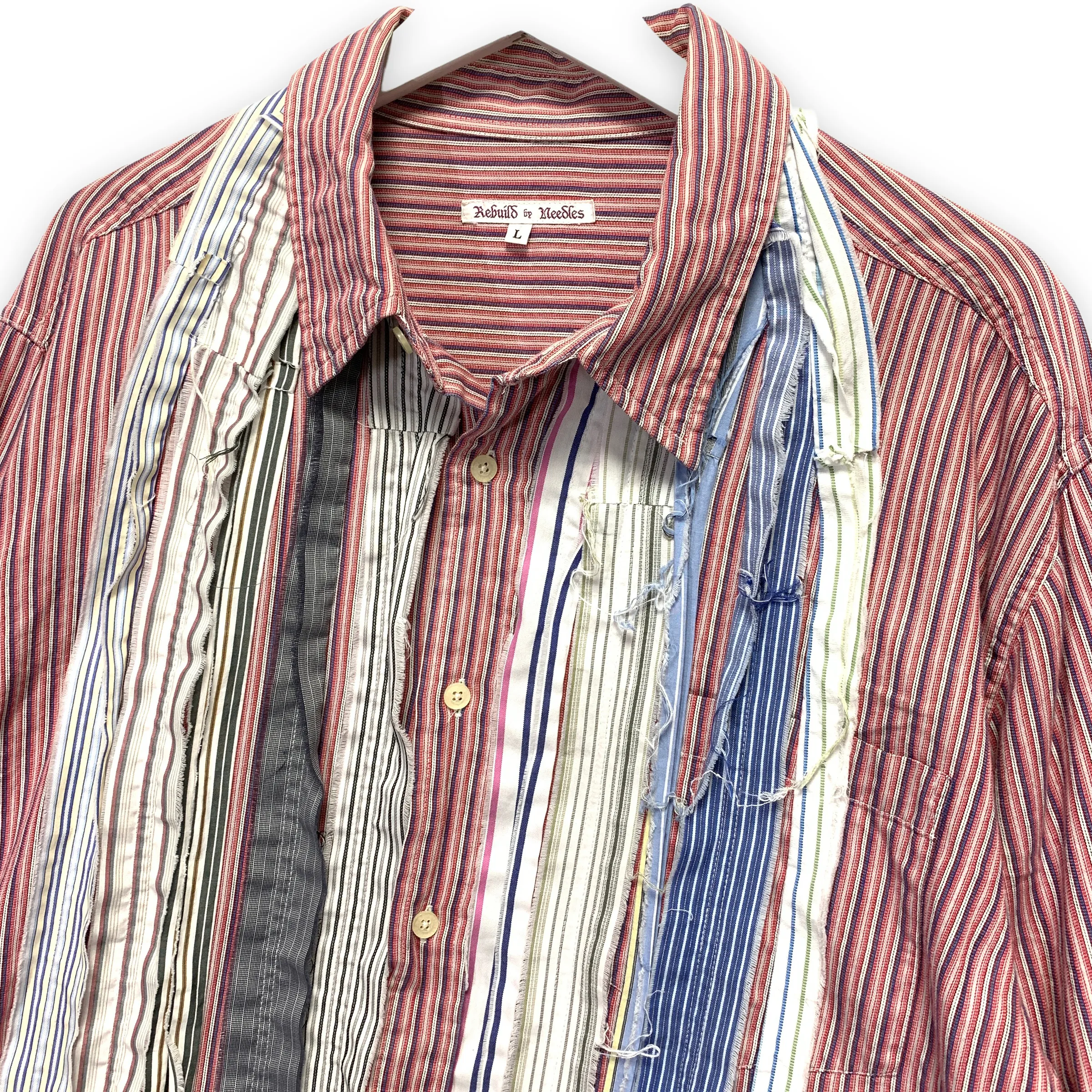 [L] Needles Rebuild Ribbon Cut Oversized Dress Shirt
