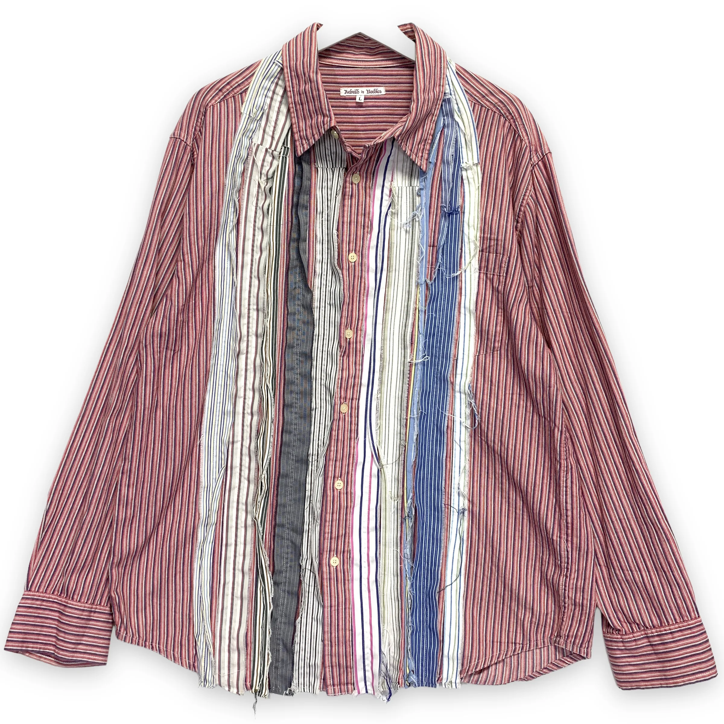 [L] Needles Rebuild Ribbon Cut Oversized Dress Shirt