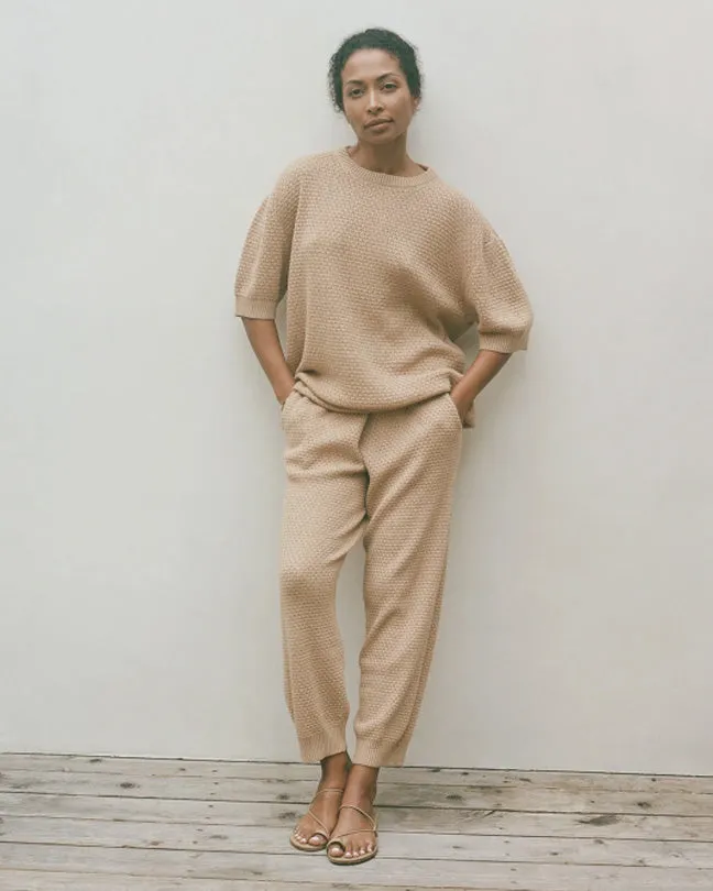 Lace trousers in sand