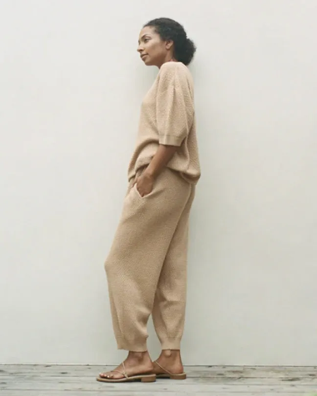 Lace trousers in sand